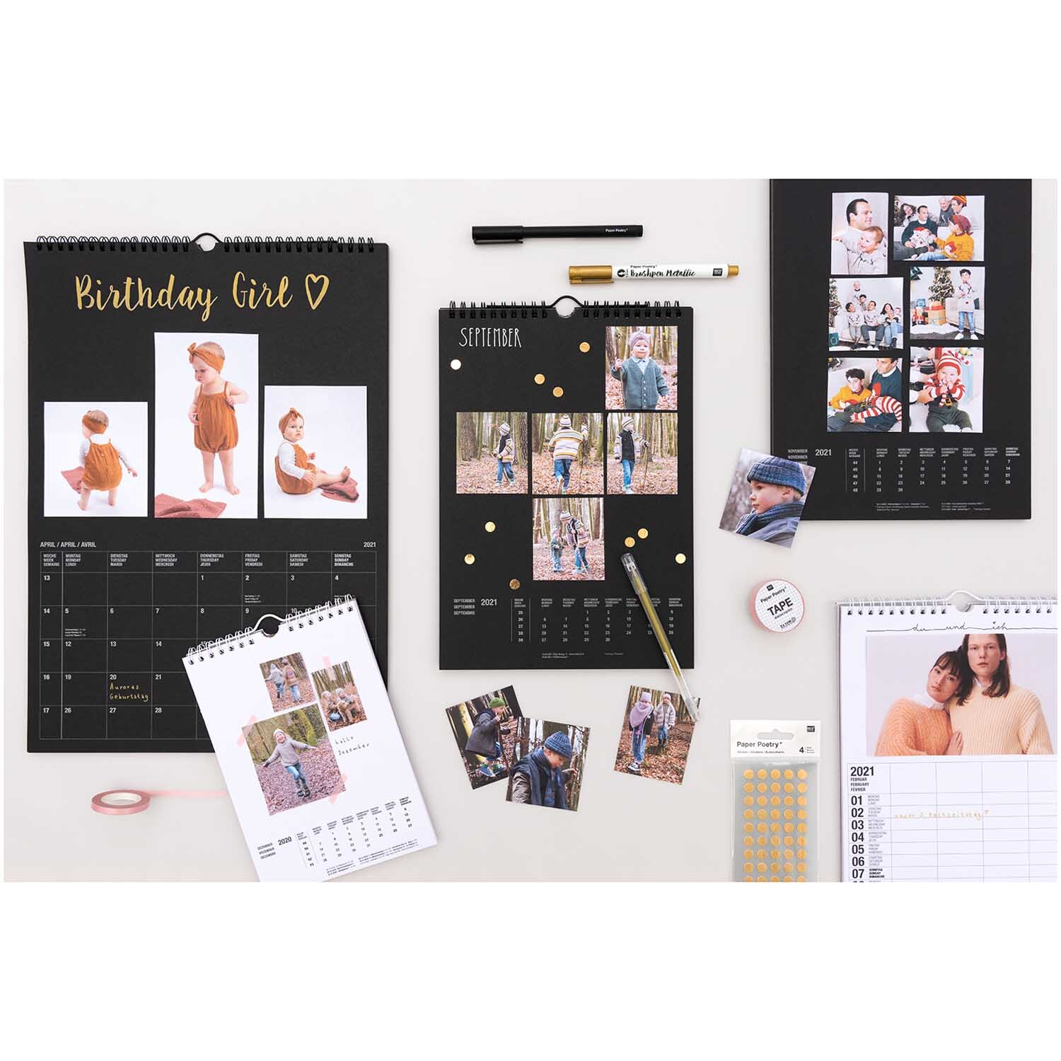 Paper Poetry Kalender 2025 DIN A4 schwarz von Rico Design Paper Poetry Kalender 2025 DIN A4 schwarz von Rico Design