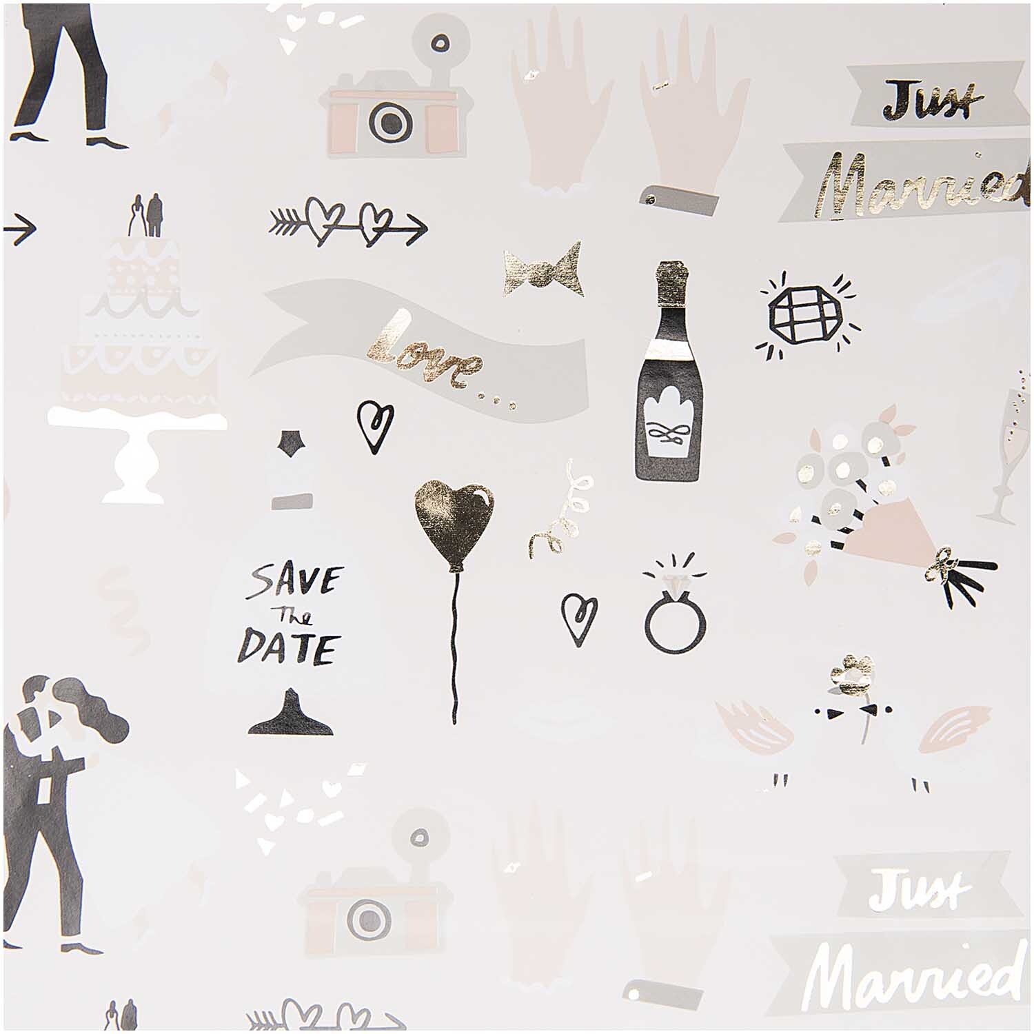 Paper Poetry Geschenkpapier Just Married 70cm 2m Hot Foil Paper Poetry Geschenkpapier Just Married 70cm 2m Hot Foil