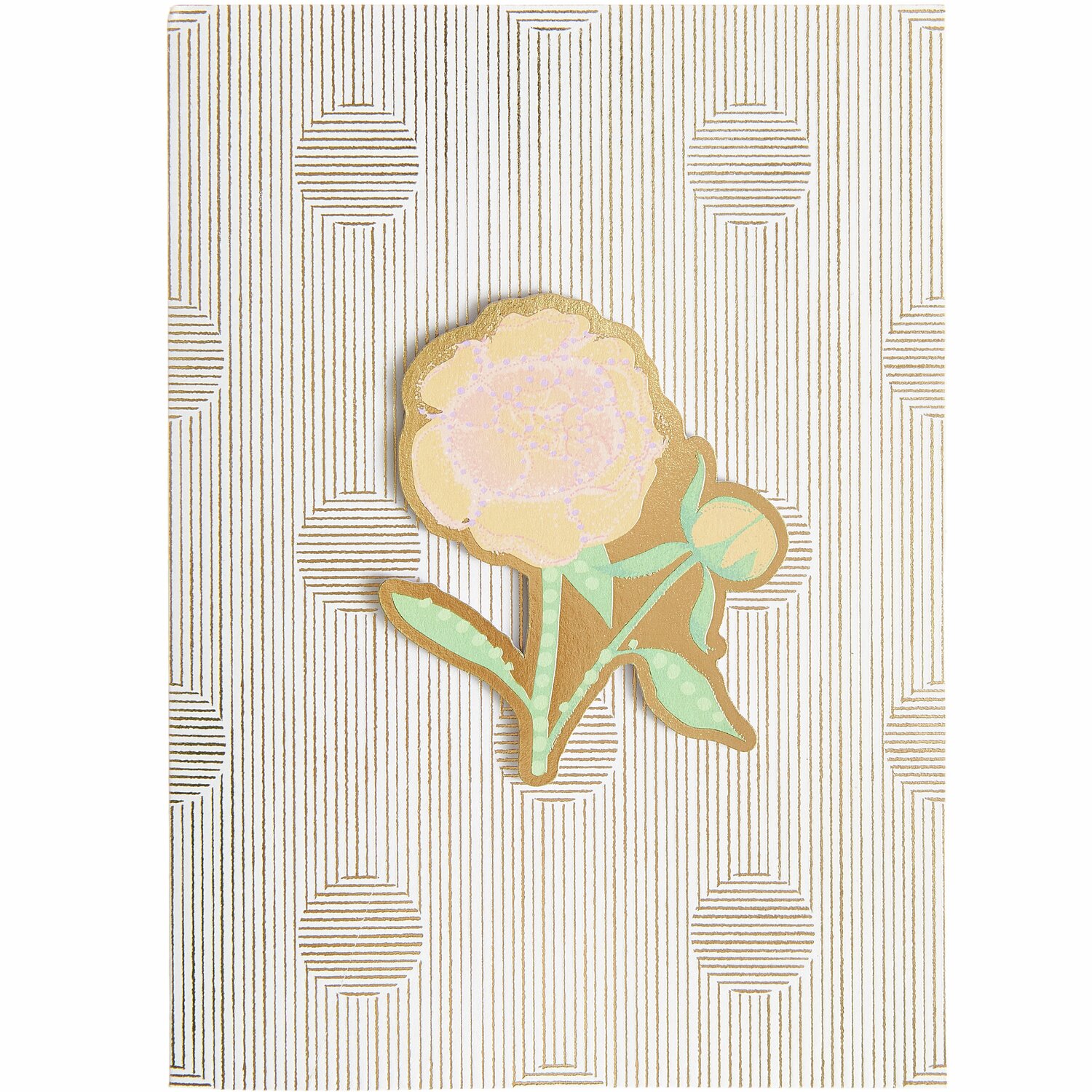 Paper Poetry 3D-Kartenset Blumen Sky Pastell zeigt eine pastellfarbene Blume auf gestreiftem Hintergrund. Ideal für kreative Grußkarten.