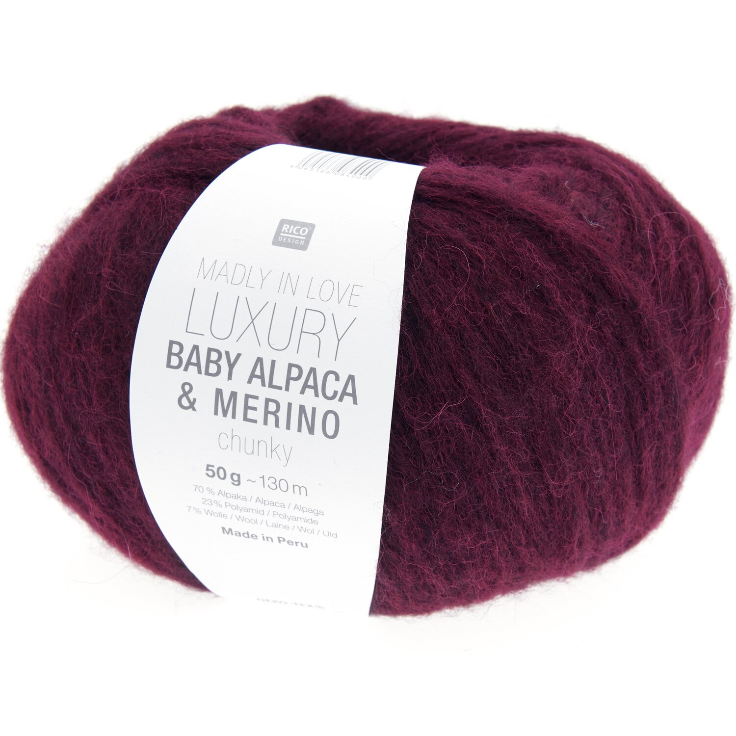 Stickset Jacke Modell 29 aus Made by Me No. 21 von Rico Design Luxury Baby Alpaca & Merino chunky Wolle in Bordeaux von Rico Design, 50g, 130m, ideal für Strickprojekte.