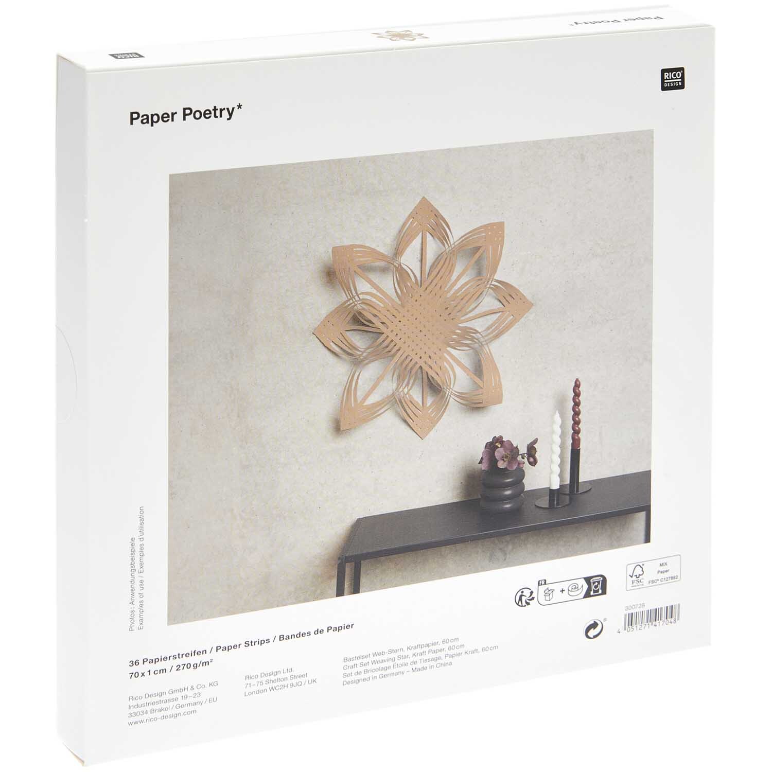 Paper Poetry Web-Stern Größe L 270g/m2 Paper Poetry Web-Stern Größe L 270g/m2