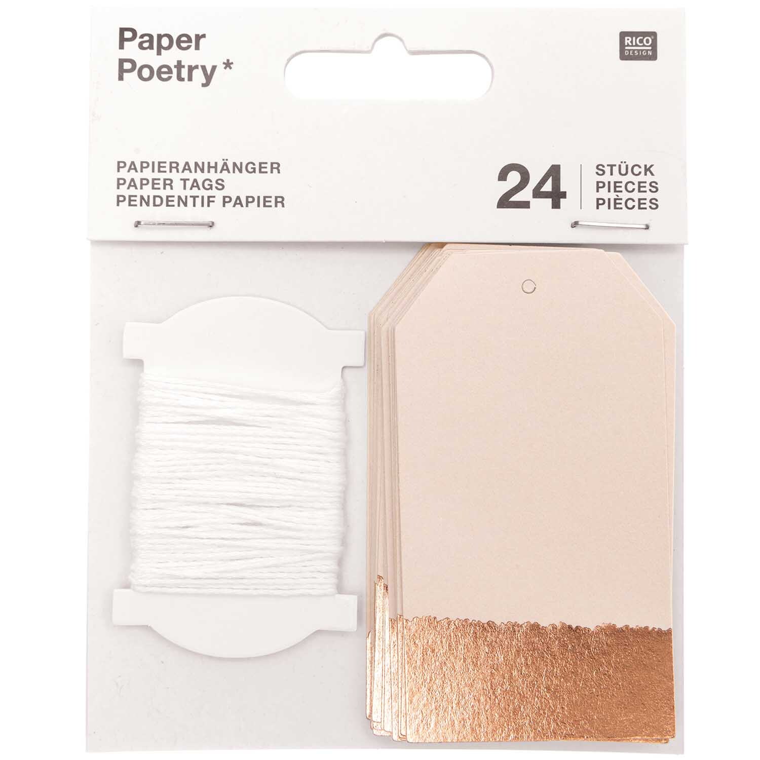 Paper Poetry Papieranhänger 4,5x8cm 24 Stück Paper Poetry Papieranhänger 4,5x8cm 24 Stück