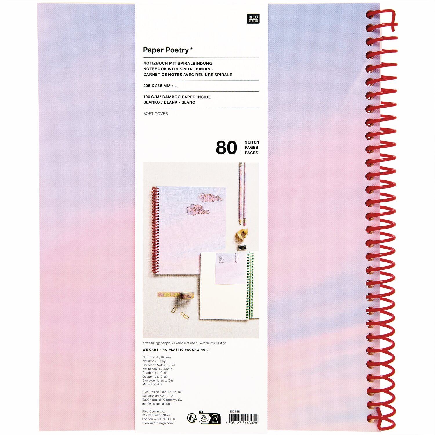 Paper Poetry Notizbuch L Himmel 80 Seiten 100g/m² von Rico Design