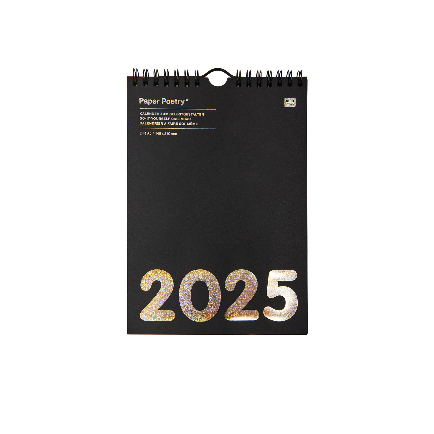 Paper Poetry Kalender 2025 schwarz DIN A5 von Rico Design