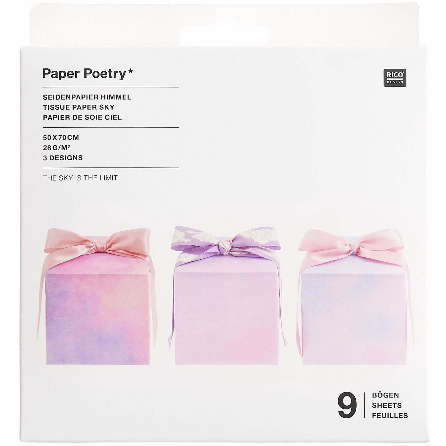Paper Poetry Seidenpapier Mix The Sky is the Limit 9 Bögen 50x70cm von Rico Design
