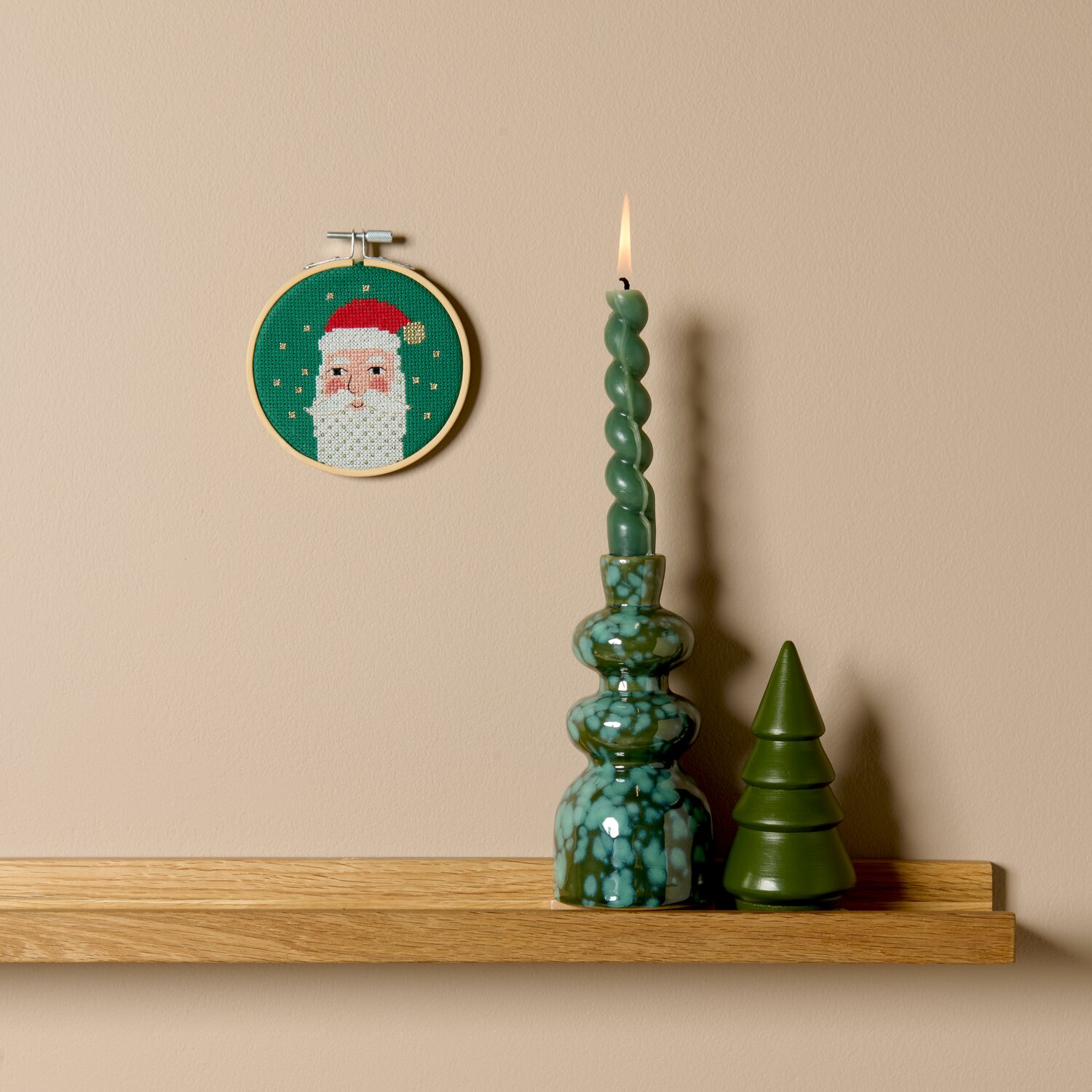Stickpackung gez. Kreuzstich Weihnachtsmann Ø10cm von Rico Design