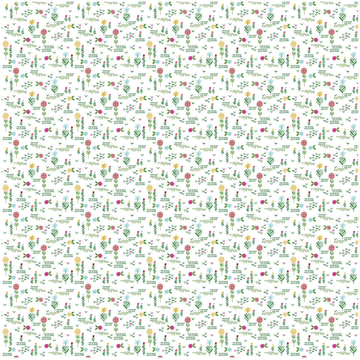 Stoff Blumenwiese weiß 140cm Stoff Blumenwiese weiß 140cm