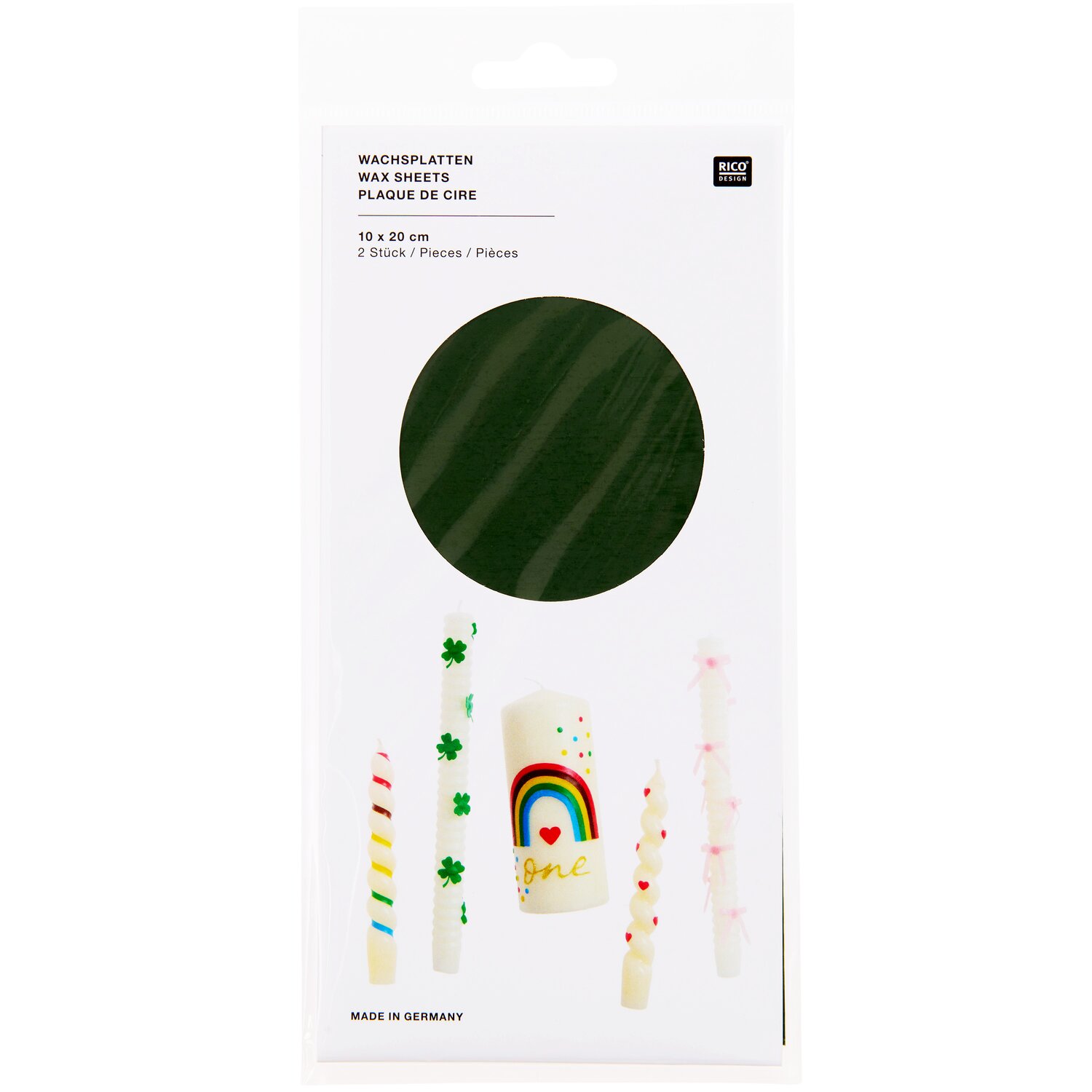 Wachsplatte 24x11cm Farbe Olivgrün von Rico Design