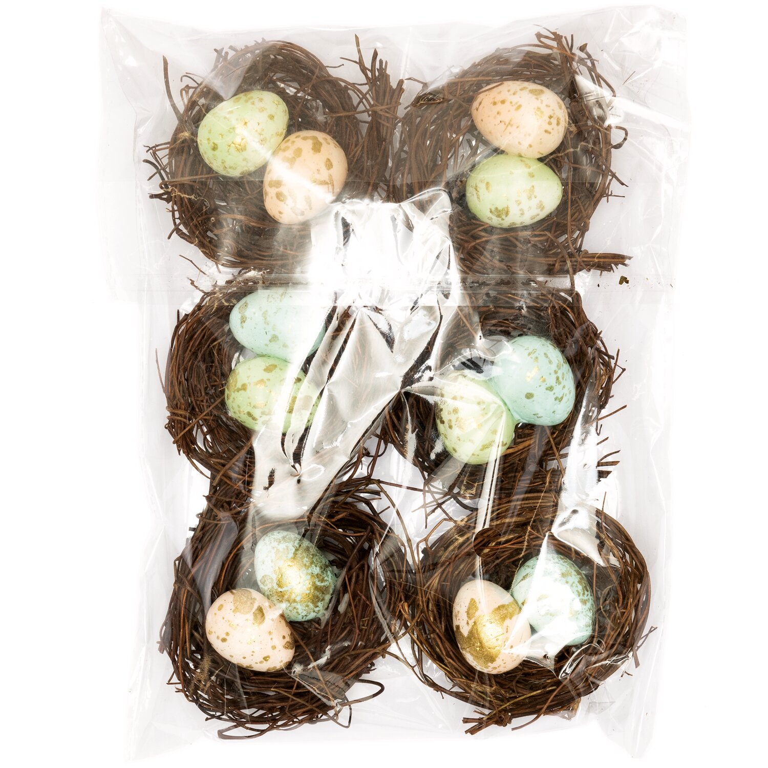 Osternest mit Eiern dunkel 7cm 6 Stück von Rico Design