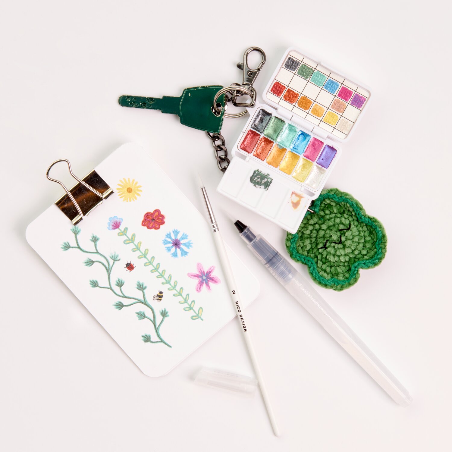 Mini Aquarellfarbkasten Metallic 12 Farben von Rico Design
