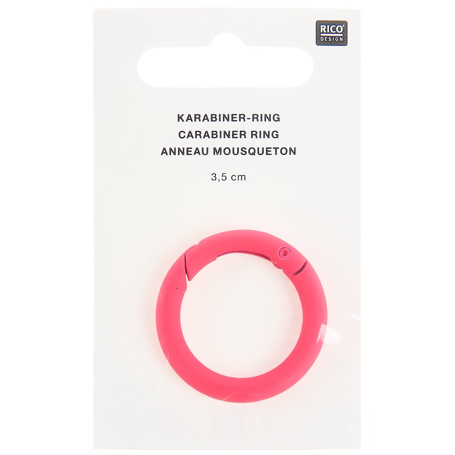 Karabiner-Ring Neon Pink Größe Ø3,5cm von Rico Design