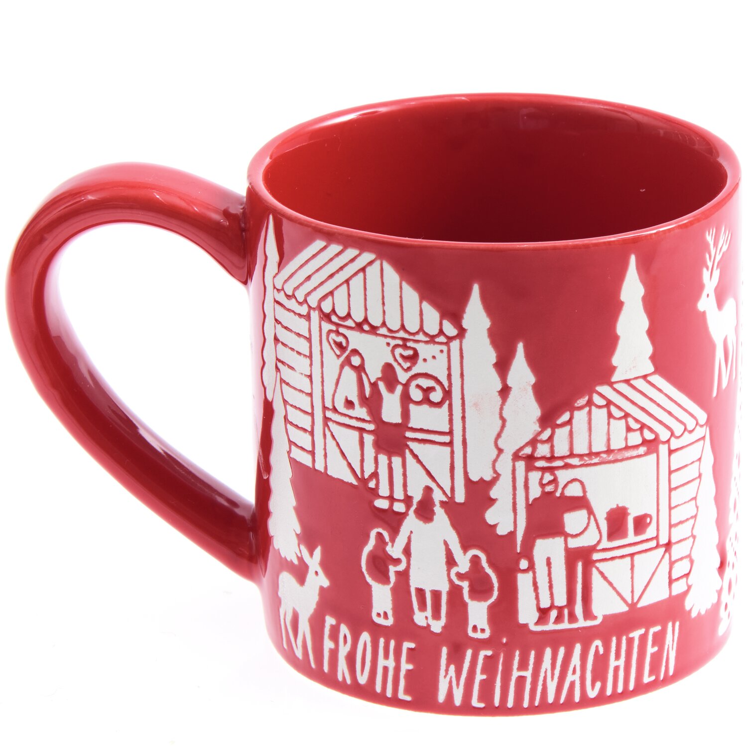 Porzellan Tasse Weihnachtsmarkt  Ø7,5x7,5cm Farbe Rot von Rico Design