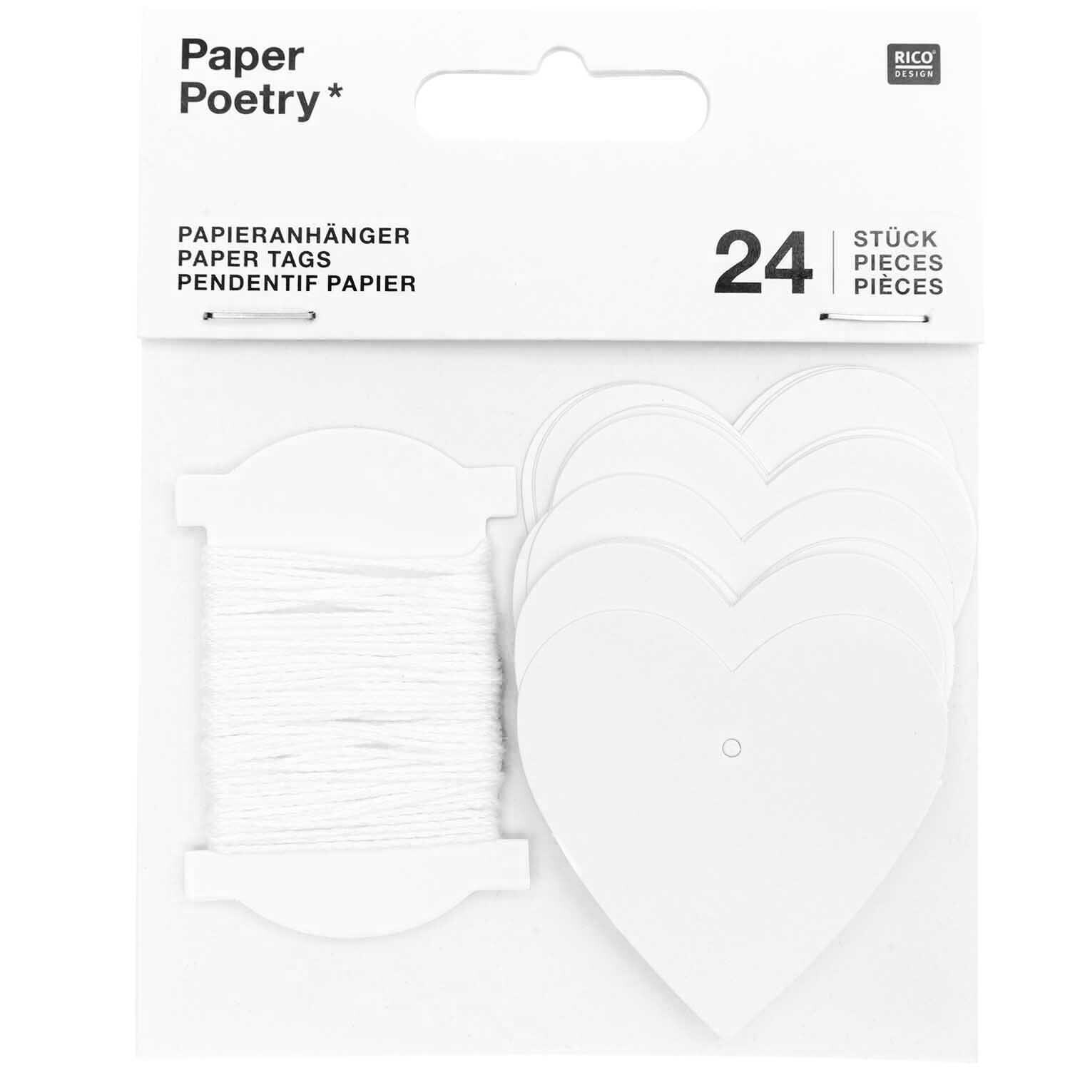 Paper Poetry Papieranhänger Herzen M 24 Stück Paper Poetry Papieranhänger Herzen M 24 Stück