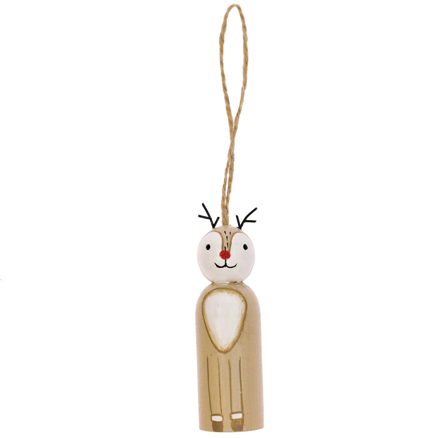 Holzhänger Rentier natur 3x10cm: Niedlicher Rentier-Anhänger aus Holz in natürlichen Farben, ideal für festliche Dekorationen.