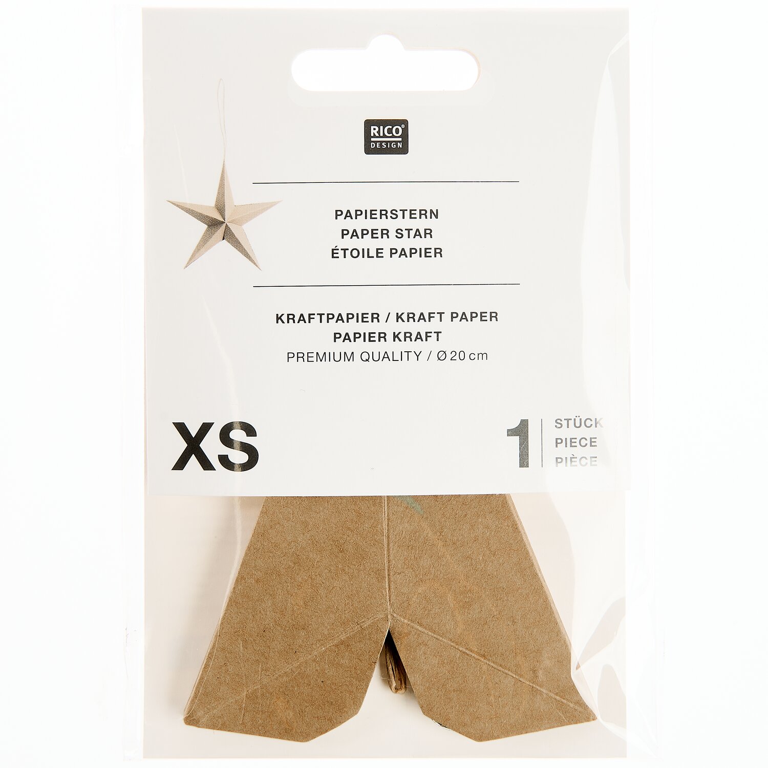 Papierstern Kraftpapier 20cm von Rico Design