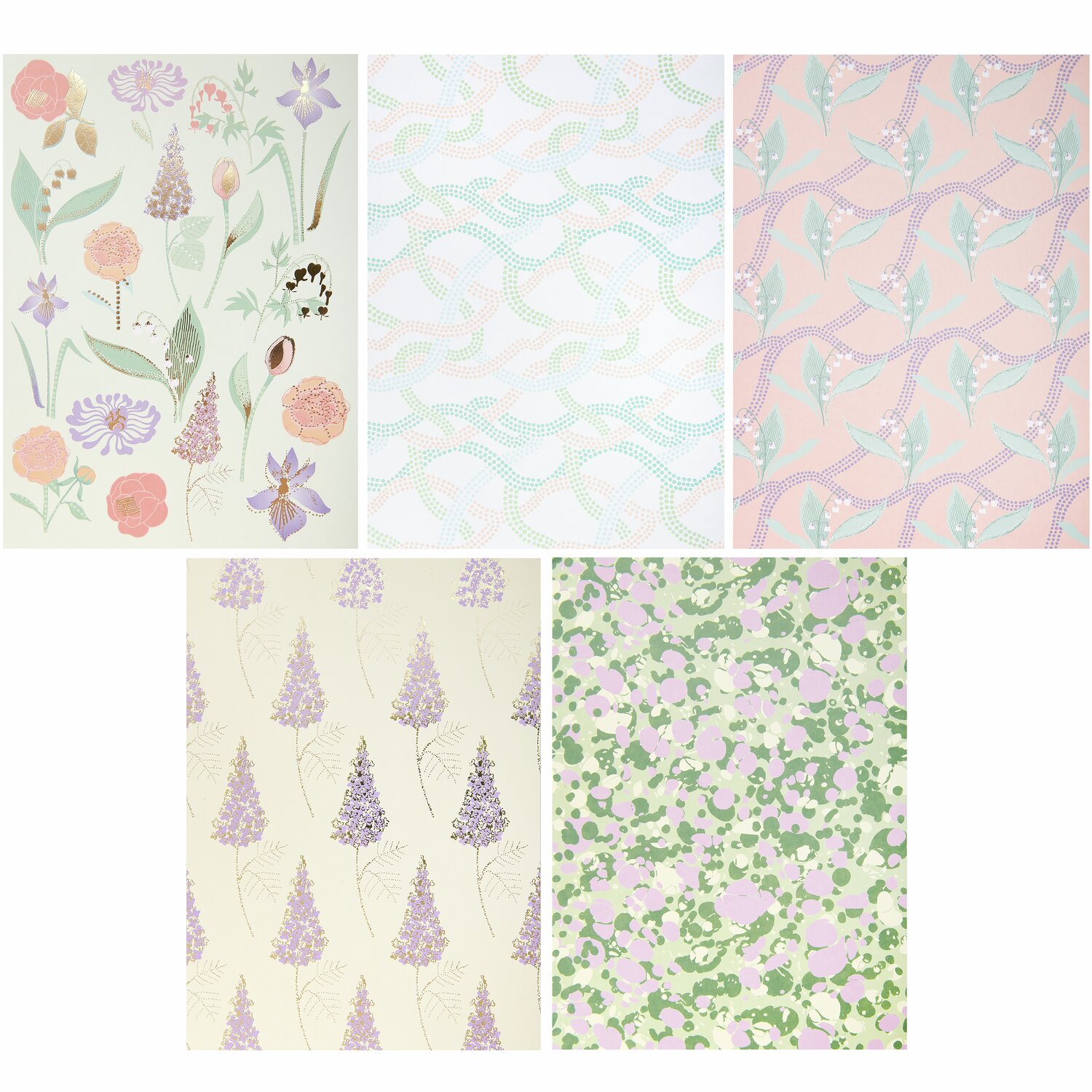 Paper Poetry Motivpapierblock The Sky is the Limit 23 Blatt zeigt florale Muster in sanften Pastelltönen auf 21x29,5cm großen Blättern.