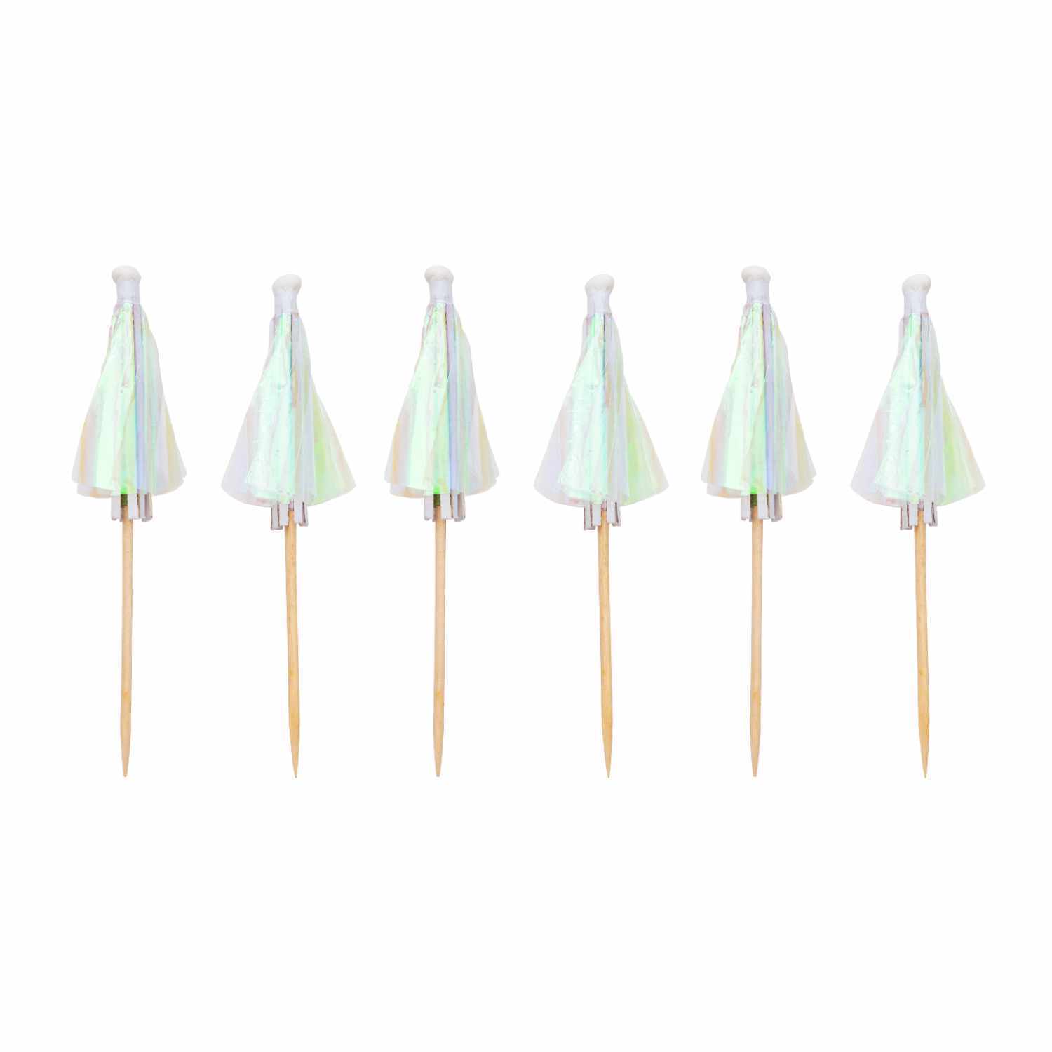 Picker Schirmchen irisierend 8,3cm 12 Stück Picker Schirmchen irisierend 8,3cm 12 Stück