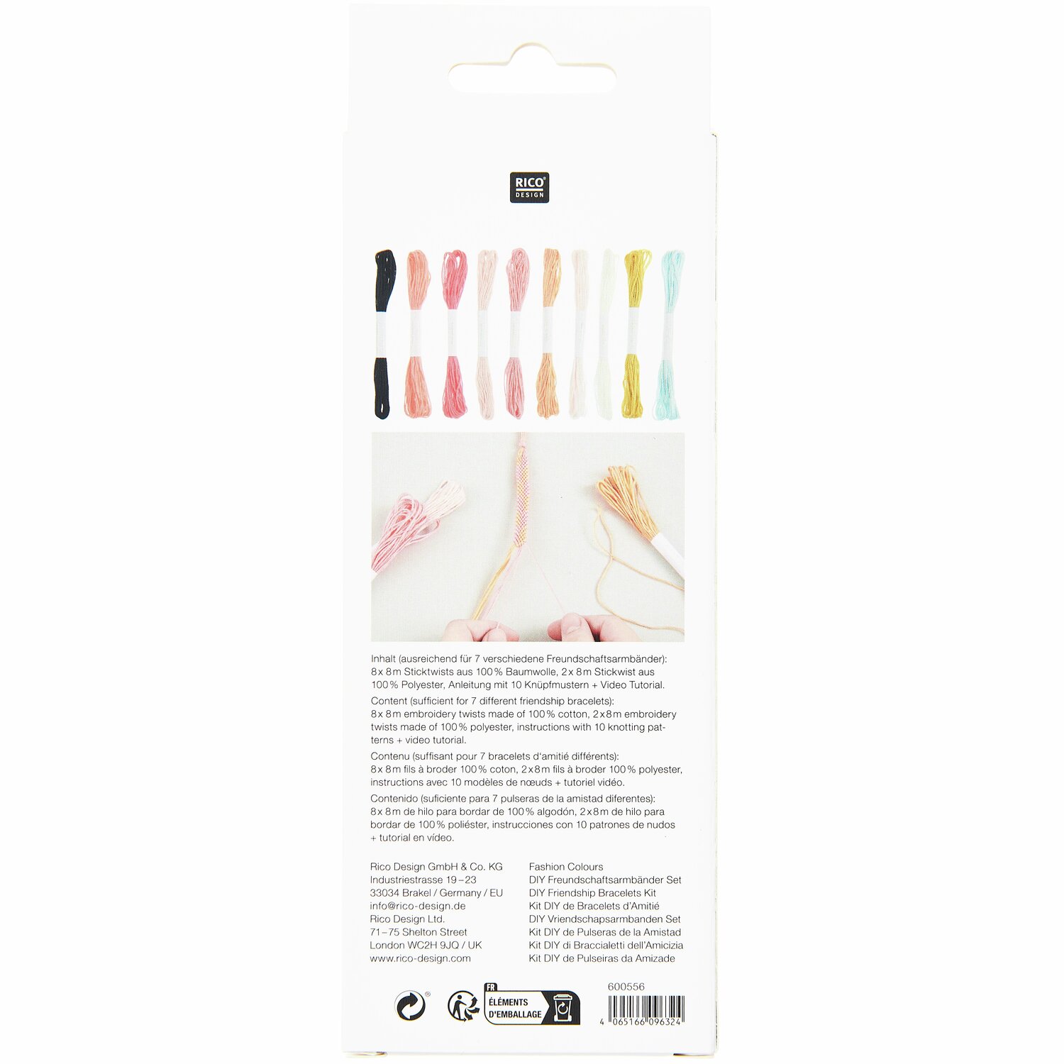 DIY Freundschaftsarmbänder Set Fashion Colours von Rico Design