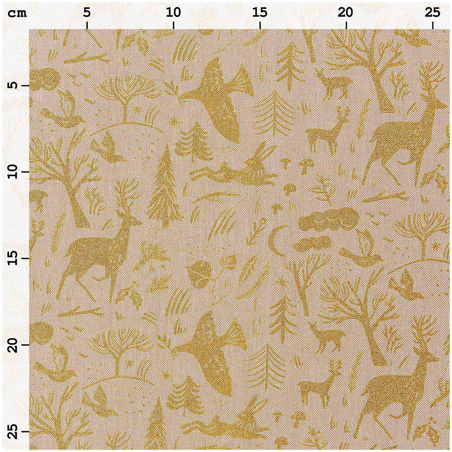 Stoff Leinenoptik Nostalgic Christmas Winterwald natur-gold 50x140cm Stoff Leinenoptik Nostalgic Christmas Winterwald natur-gold 50x140cm