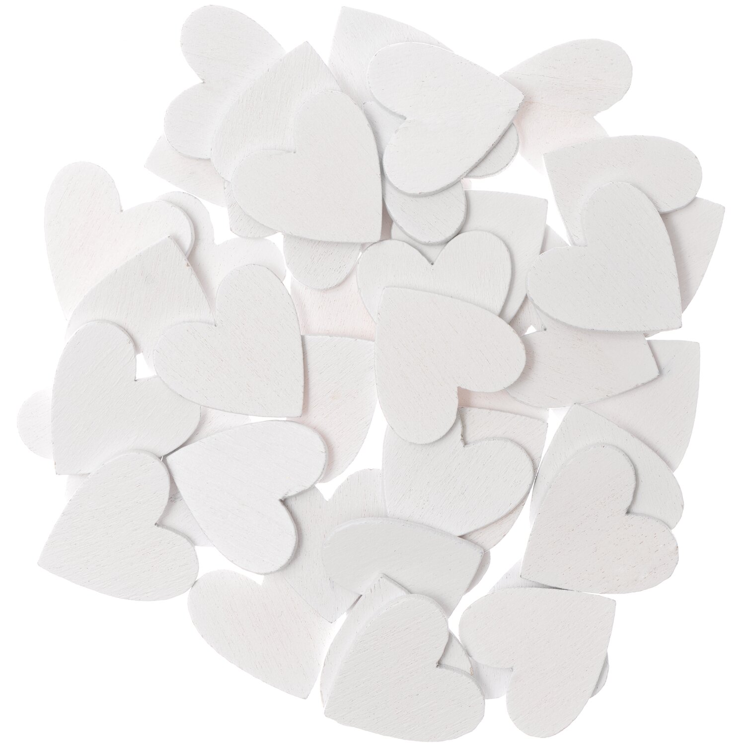 Holzstreu Herz 48 Stück: Weiße Herzstreu von Rico Design, ideal für Dekorationen und Bastelprojekte.