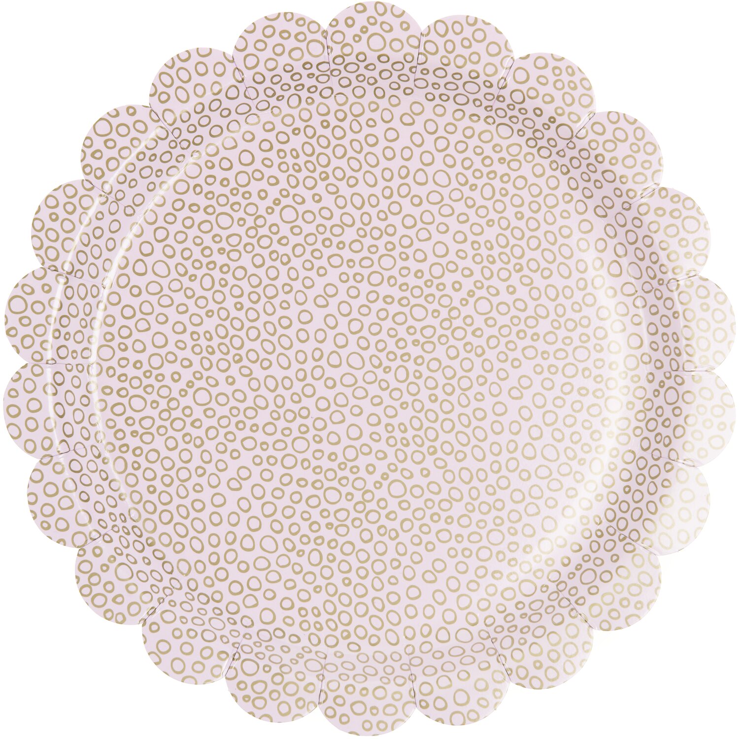 Pappteller Bubbles Mauve/Gold 8 Stück Ø23cm von Rico Design