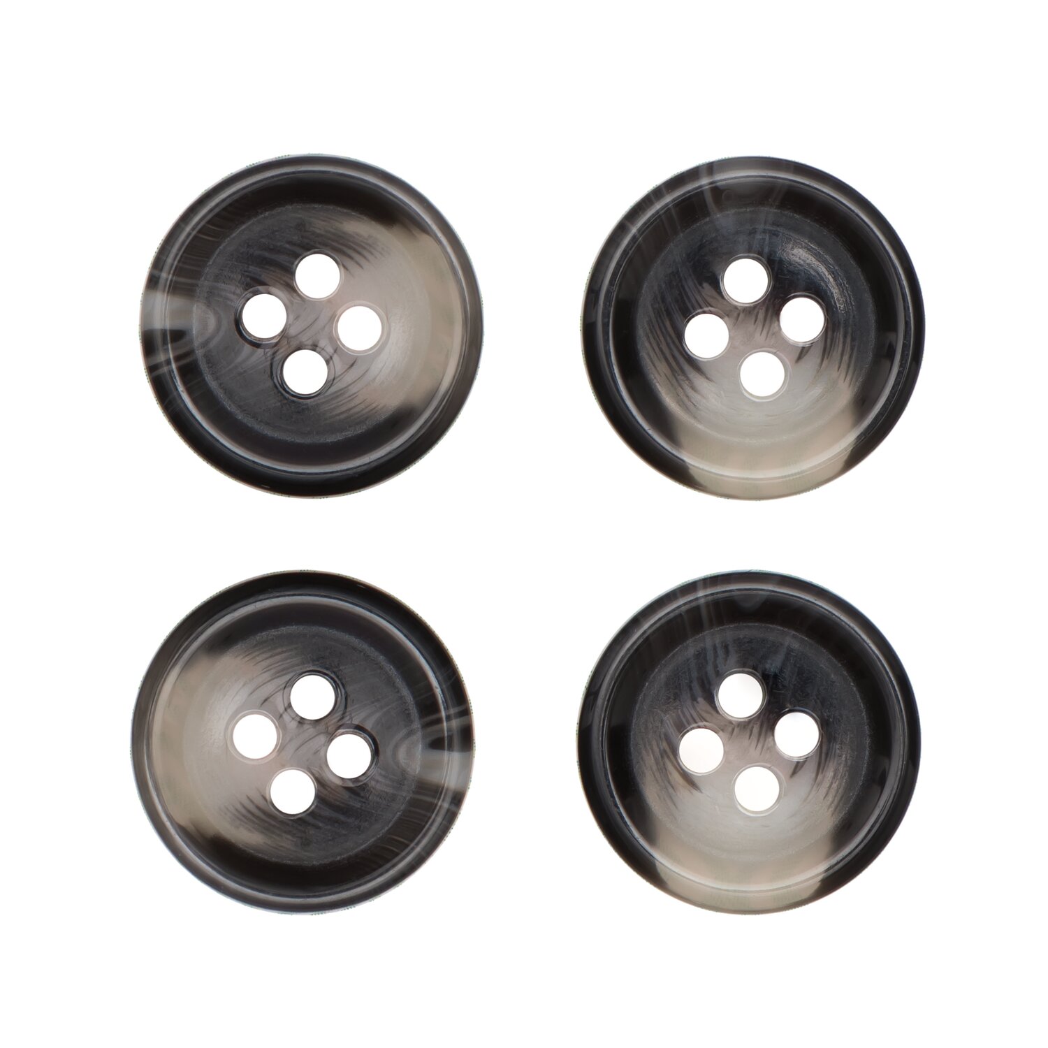 Knöpfe Grau strukturiert 1,5cm 4 Stück von Rico Design