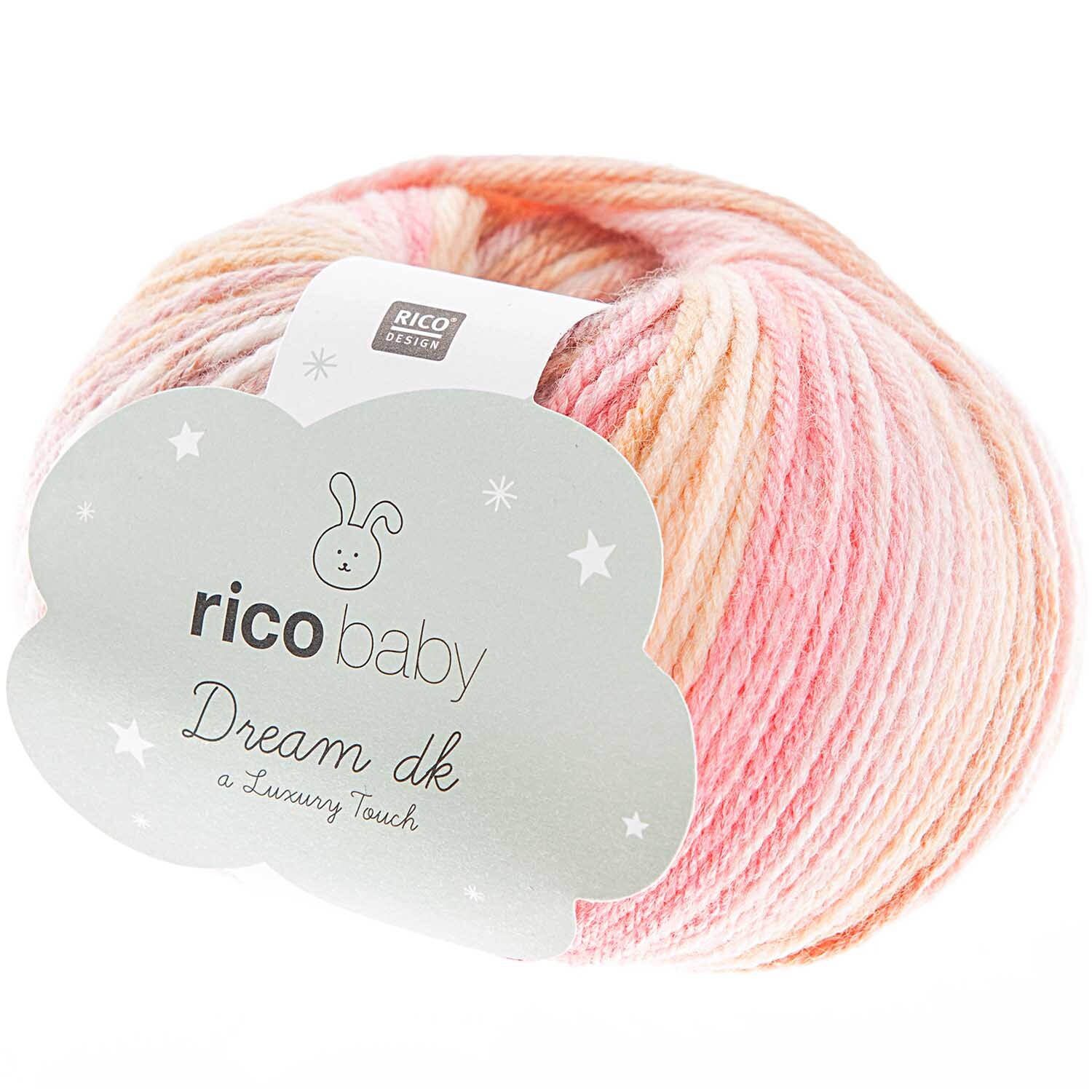Rico Baby Dream dk A Luxury Touch: Weiches Garn in Rosa-Beige, ideal für Babyprojekte.