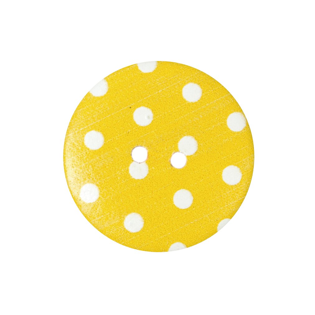 Knopf Gelb Punkte 3cm 1 Stück von Rico Design