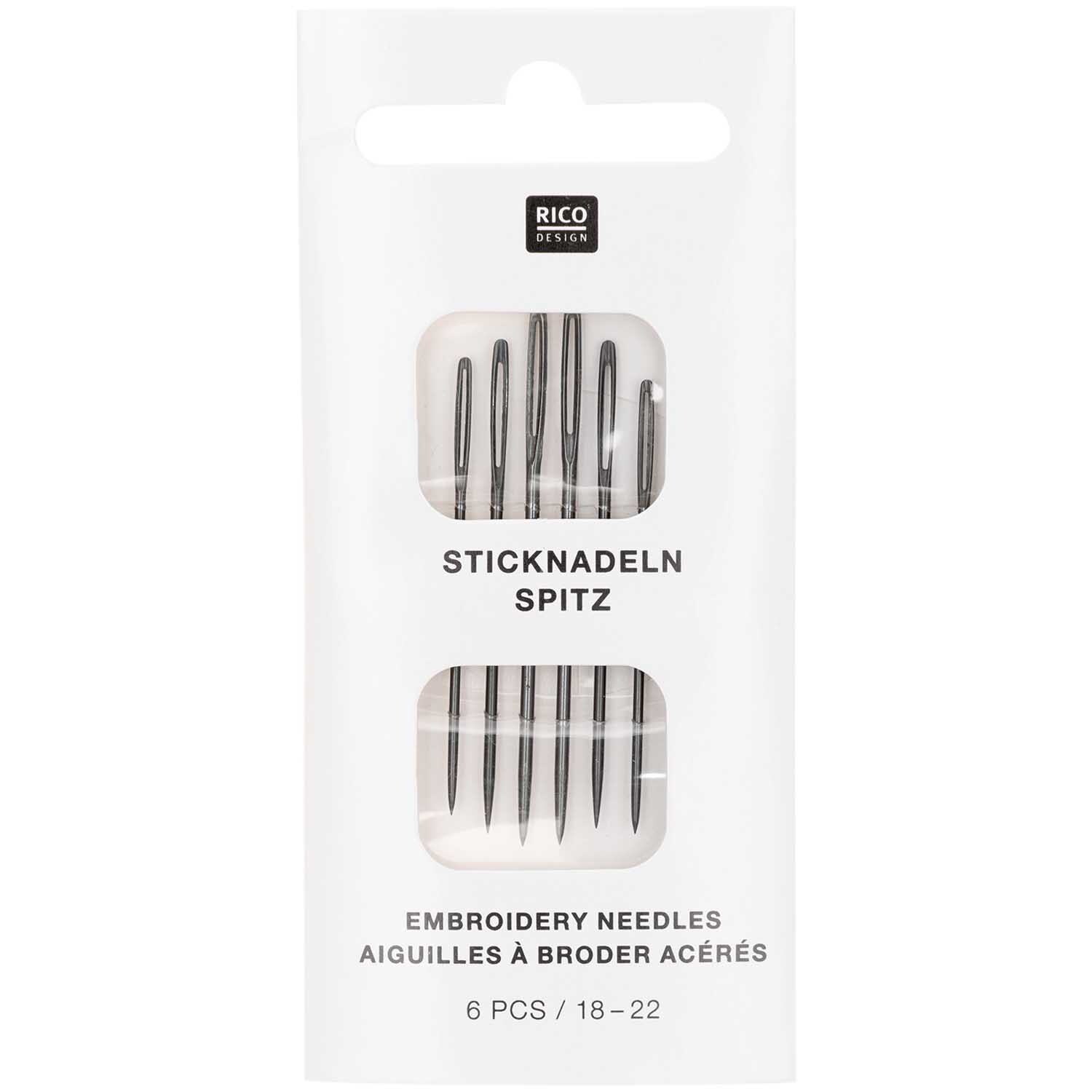 Sticknadeln spitz 18-22 6 Stück