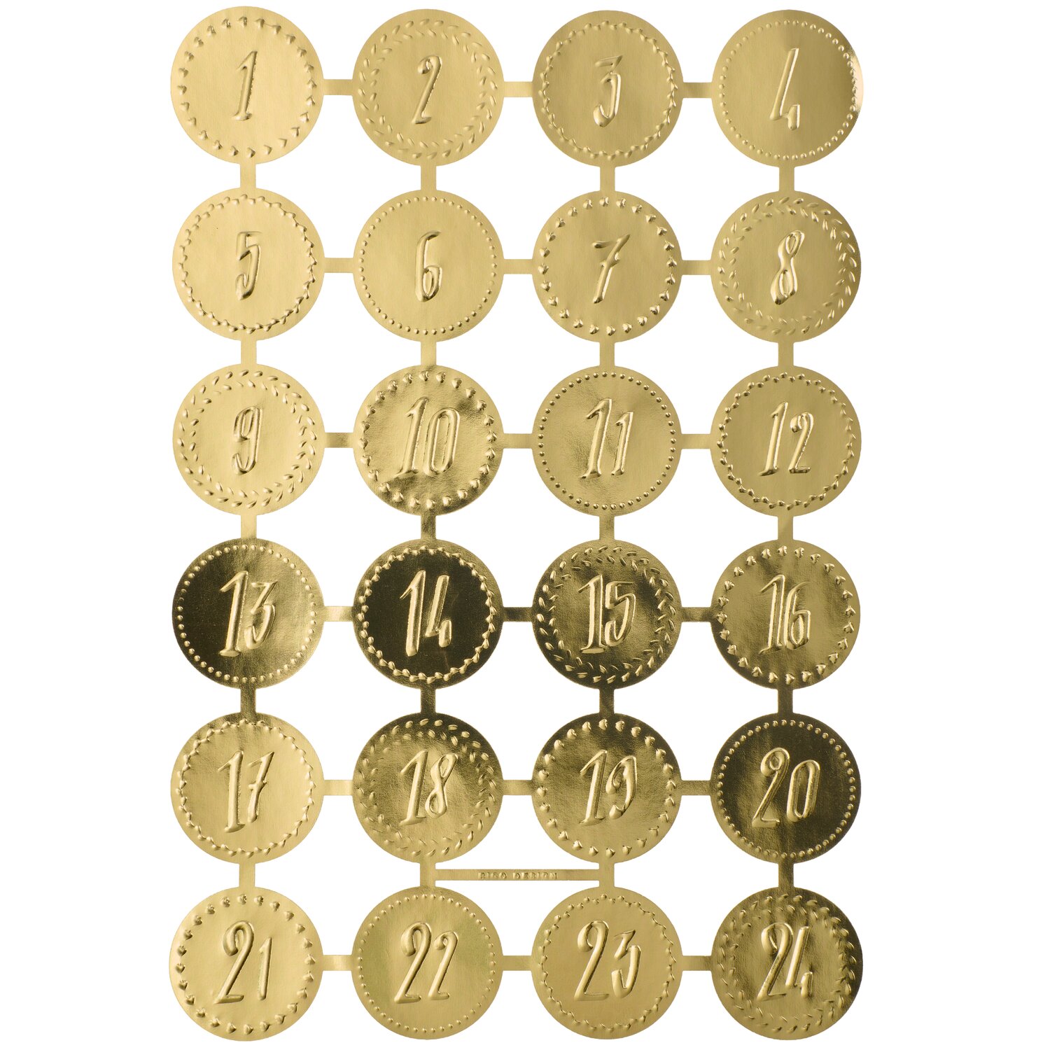 Paper Poetry Glanzbilder Advent Adventskalenderzahlen 1 Bogen von Rico Design
