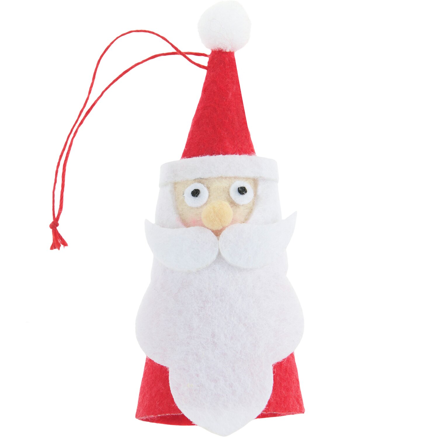 Aufhänger Filz-Weihnachtsmann mit langem Bart Rot/Weiß 11x4,5x1,5cm von Rico Design