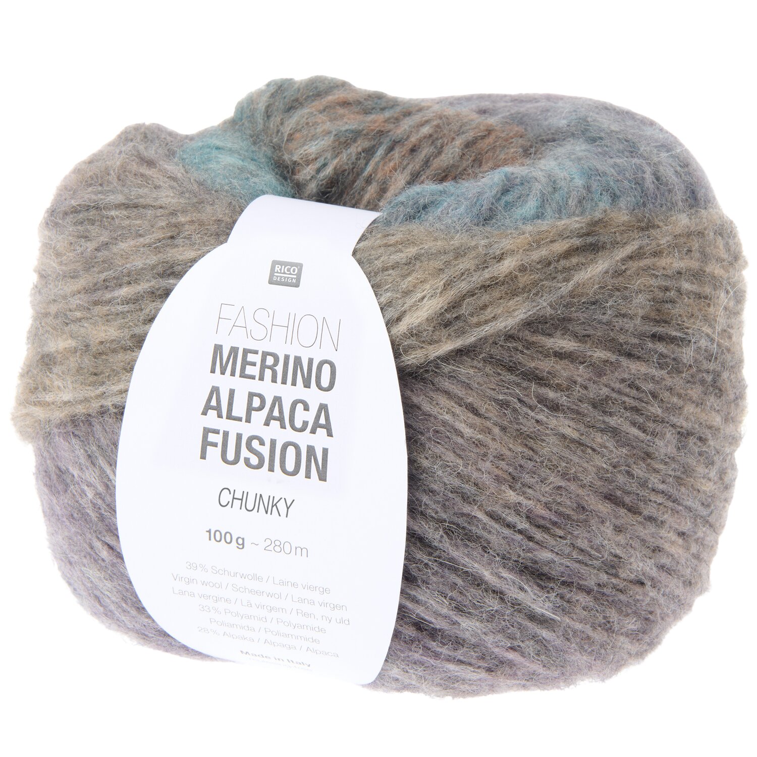 Fashion Merino Alpaca Fusion Chunky Strickset Weste Modell 15 aus Lovewool No. 23, mehrfarbiges Garn von Rico Design, weiches Knäuel mit Lauflänge 100g 280m