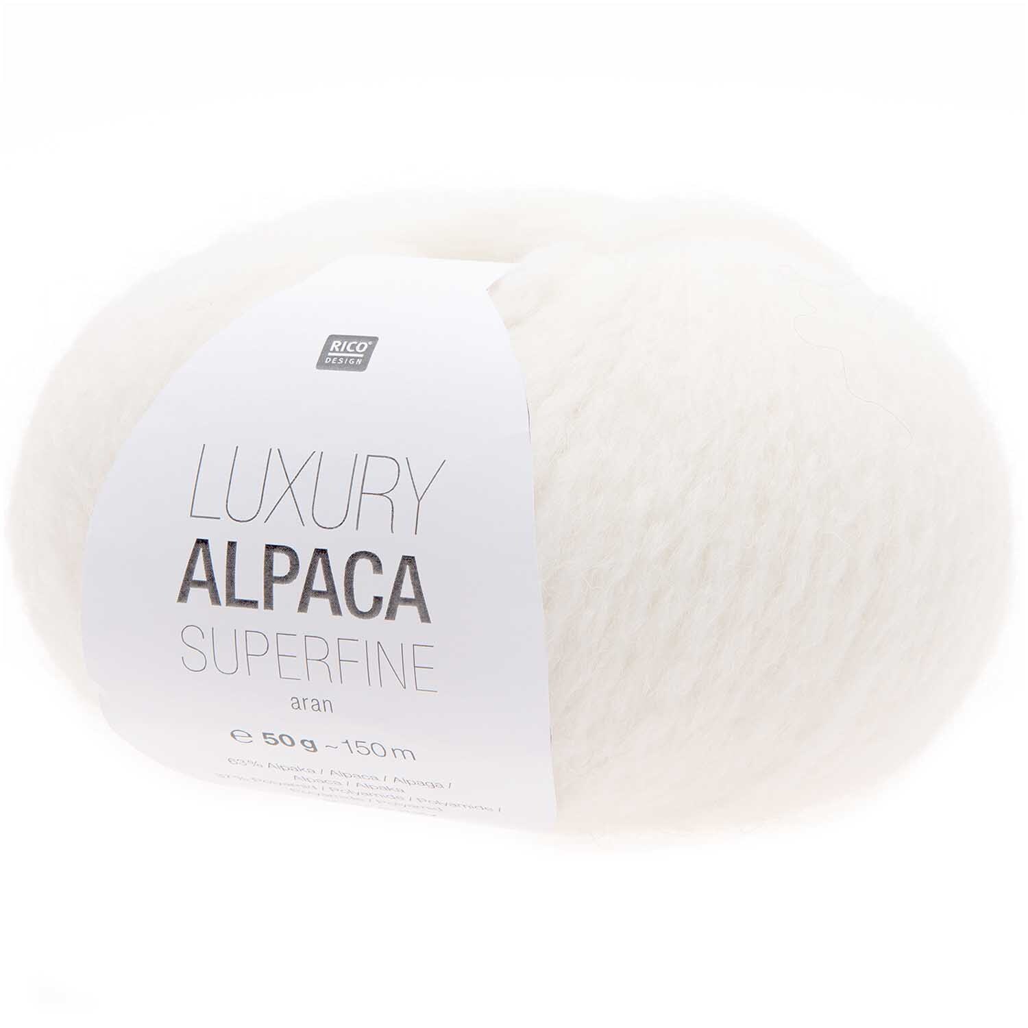 Rico Luxury Alpaca Superfine aran 50g 140m Farbe Creme von Rico Design Rico Luxury Alpaca Superfine aran Wolle in Creme, 50g 140m. Ideal für hochwertige Strickprojekte.