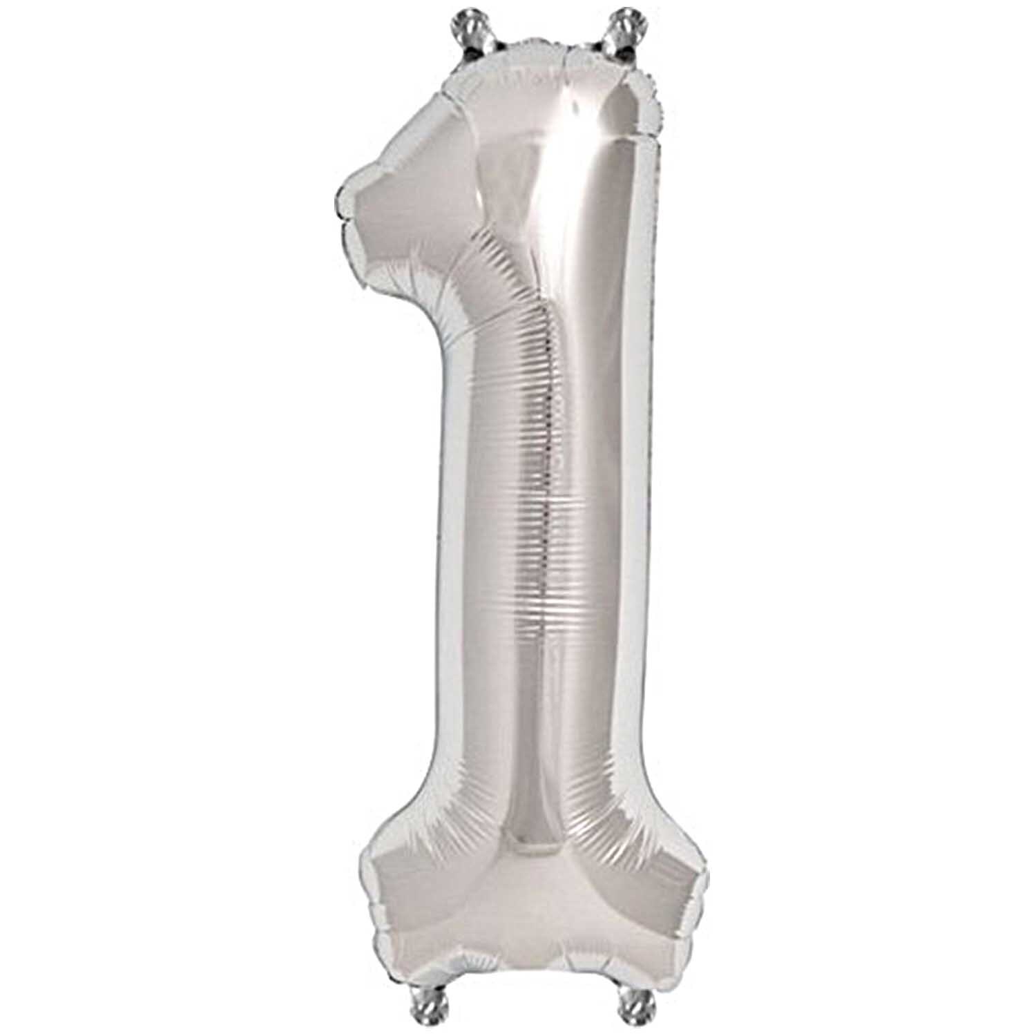 Folienballon Zahl silber 36cm Folienballon Zahl silber 36cm