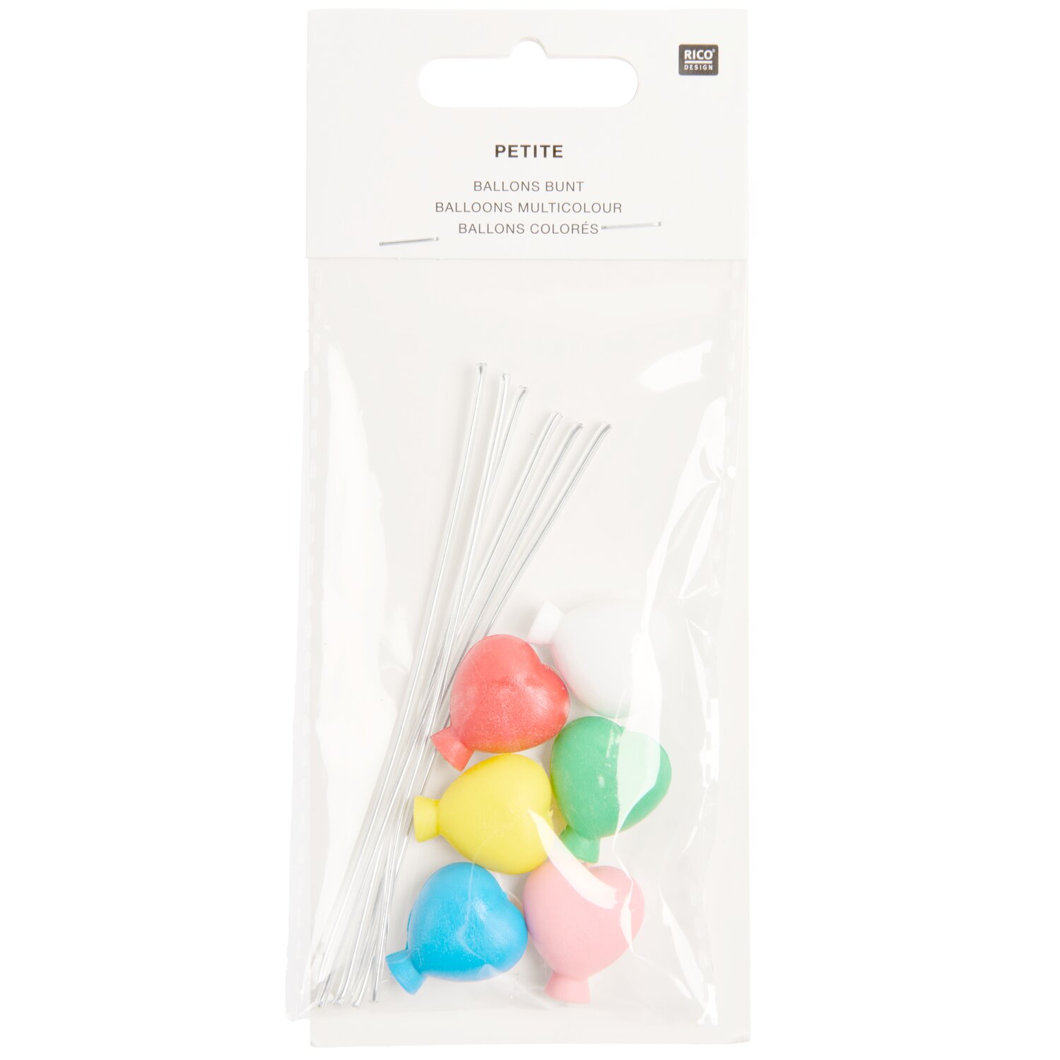 Miniatur Ballons 6 Stück Farbe Bunt von Rico Design
