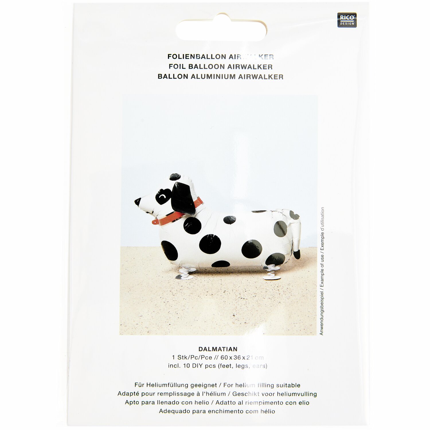 Folienballon Airwalker Dalmatiner 60x36x21cm von Rico Design