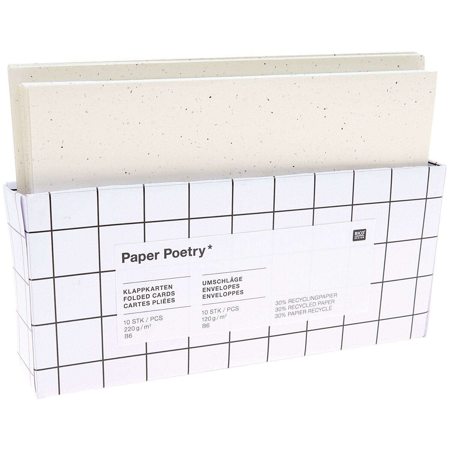 Paper Poetry Kartenset elfenbein B6/B6 20-teilig von Rico Design
