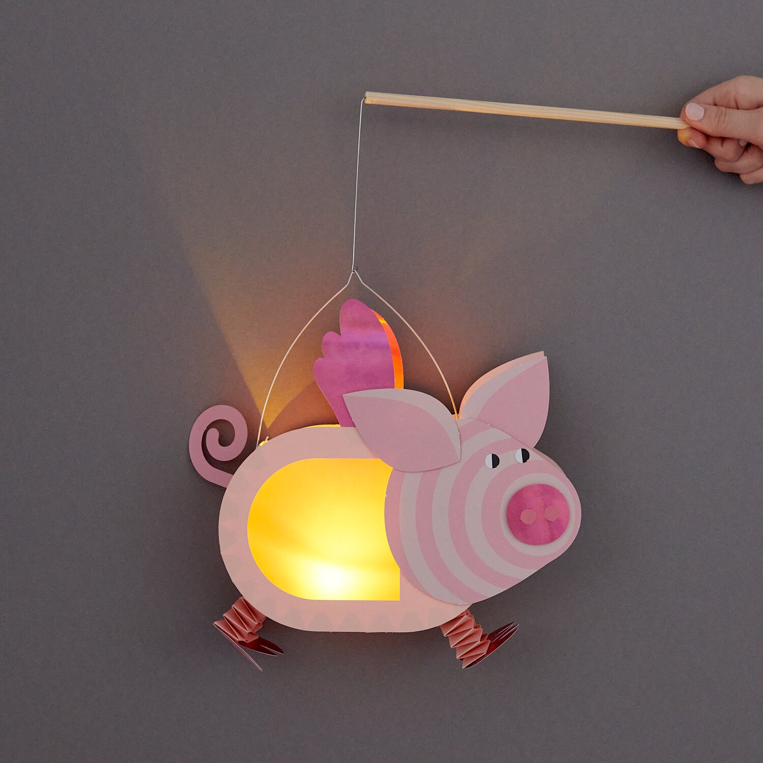 Bastelset Schweinchen-Laterne von Rico Design