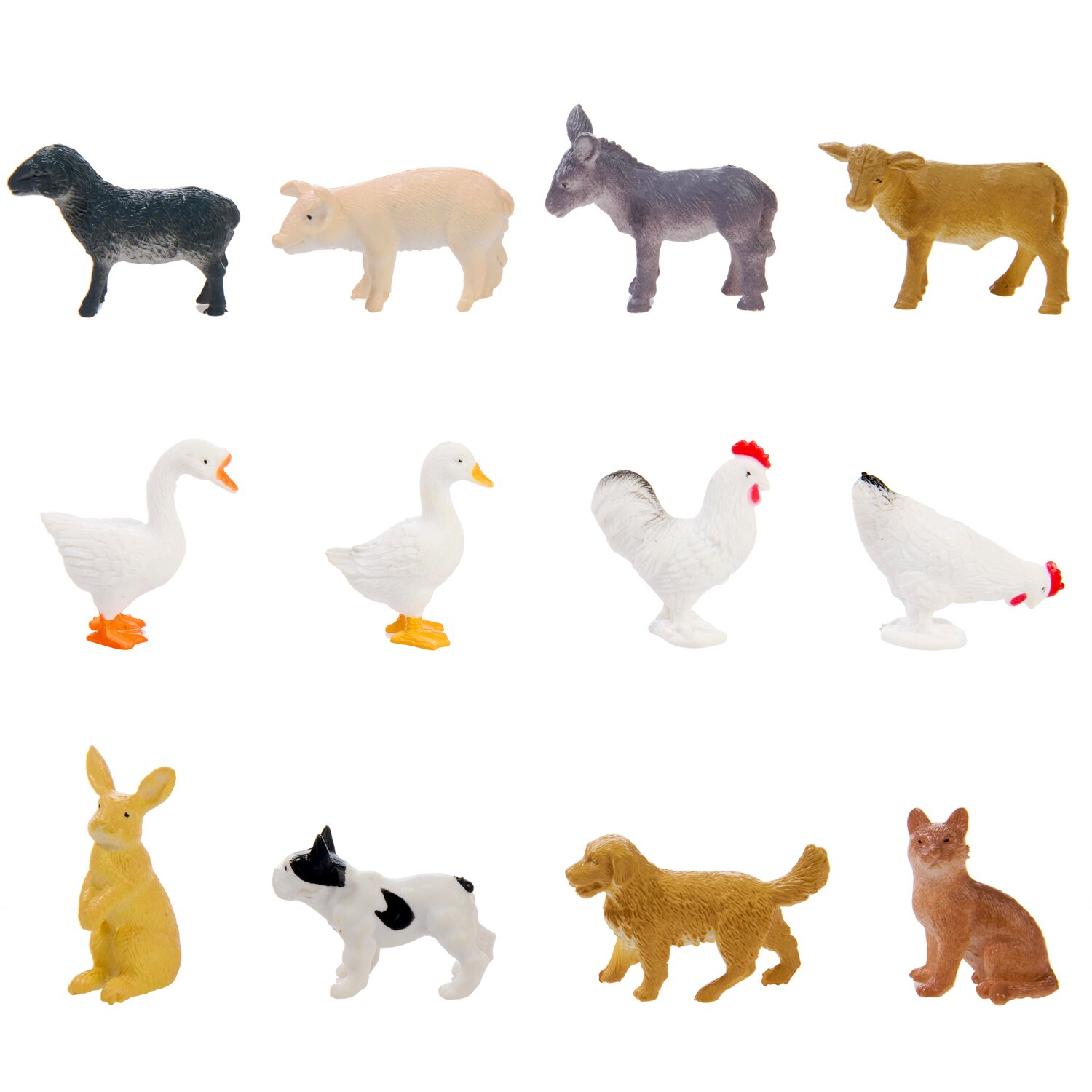 Miniatur Bauernhof Tiere 12 Stück von Rico Design