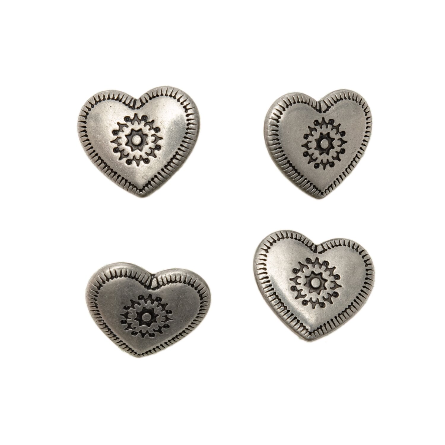 Trachtenknöpfe Herz Metall 1,5cm 4 Stück von Rico Design
