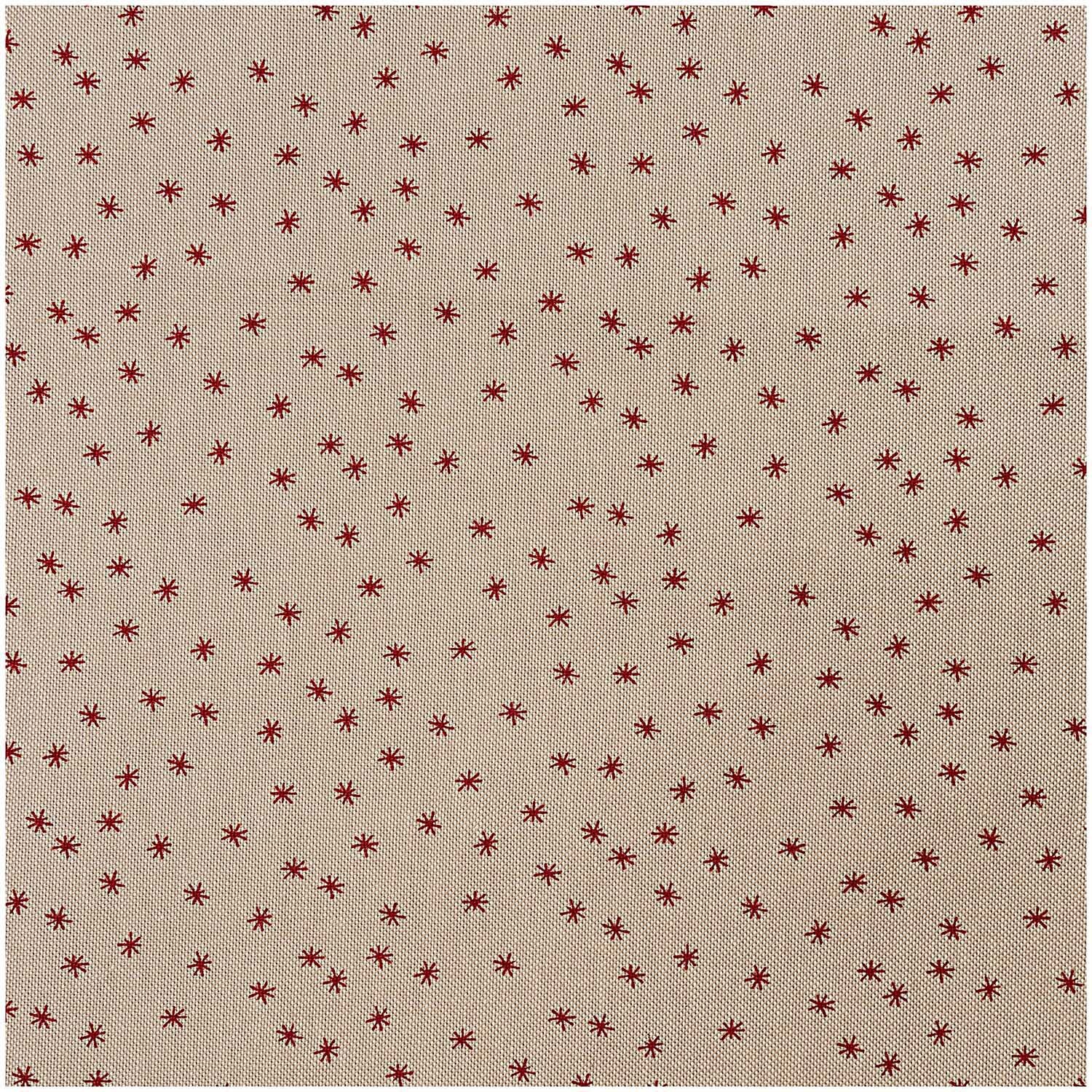 Stoff Sterne natur-rot 140cm breit von Rico Design