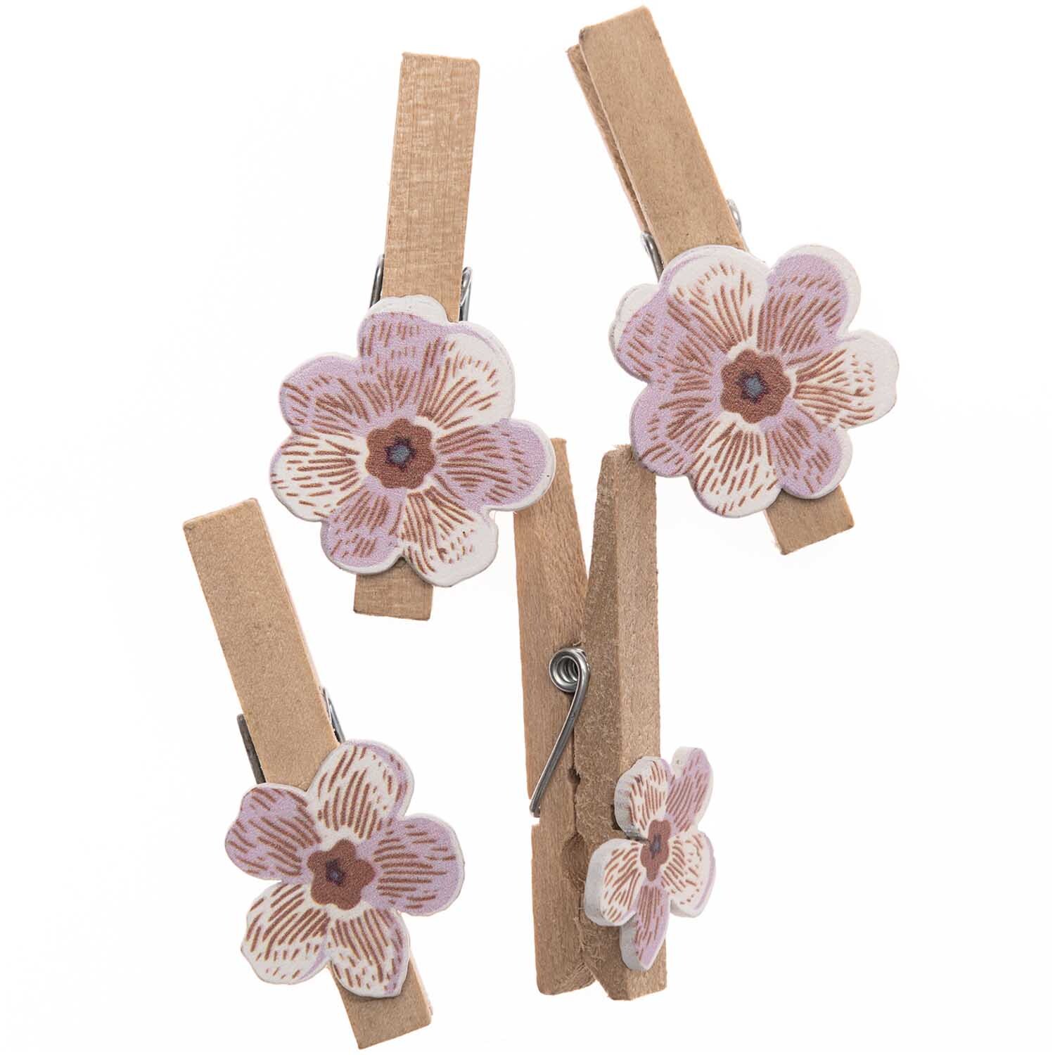 Dekoklammern Blüte mauve 4 Stück Dekoklammern Blüte mauve 4 Stück