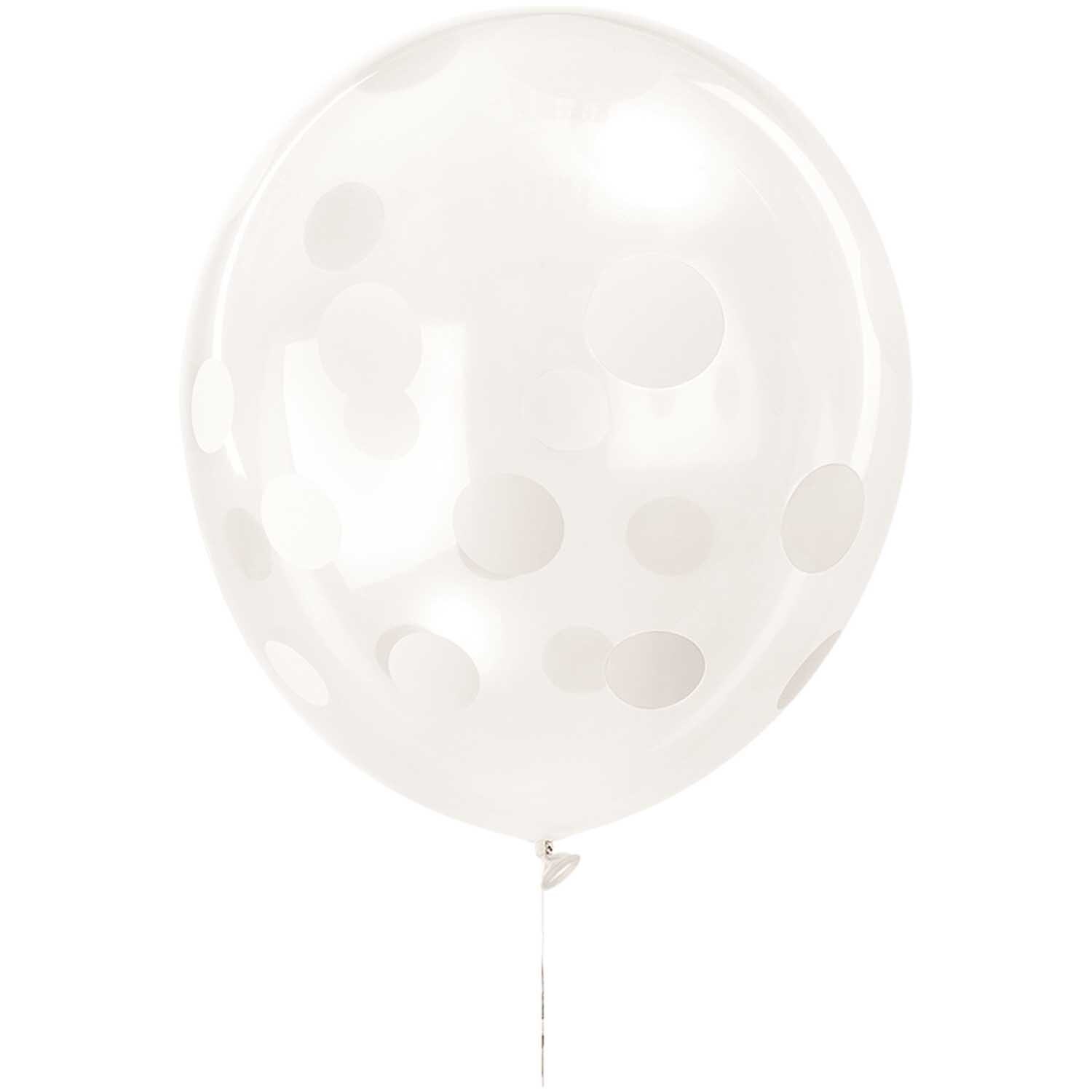 Luftballon Punkte/unifarben transparent-weiß 30cm 12 Stück Luftballon Punkte/unifarben transparent-weiß 30cm 12 Stück