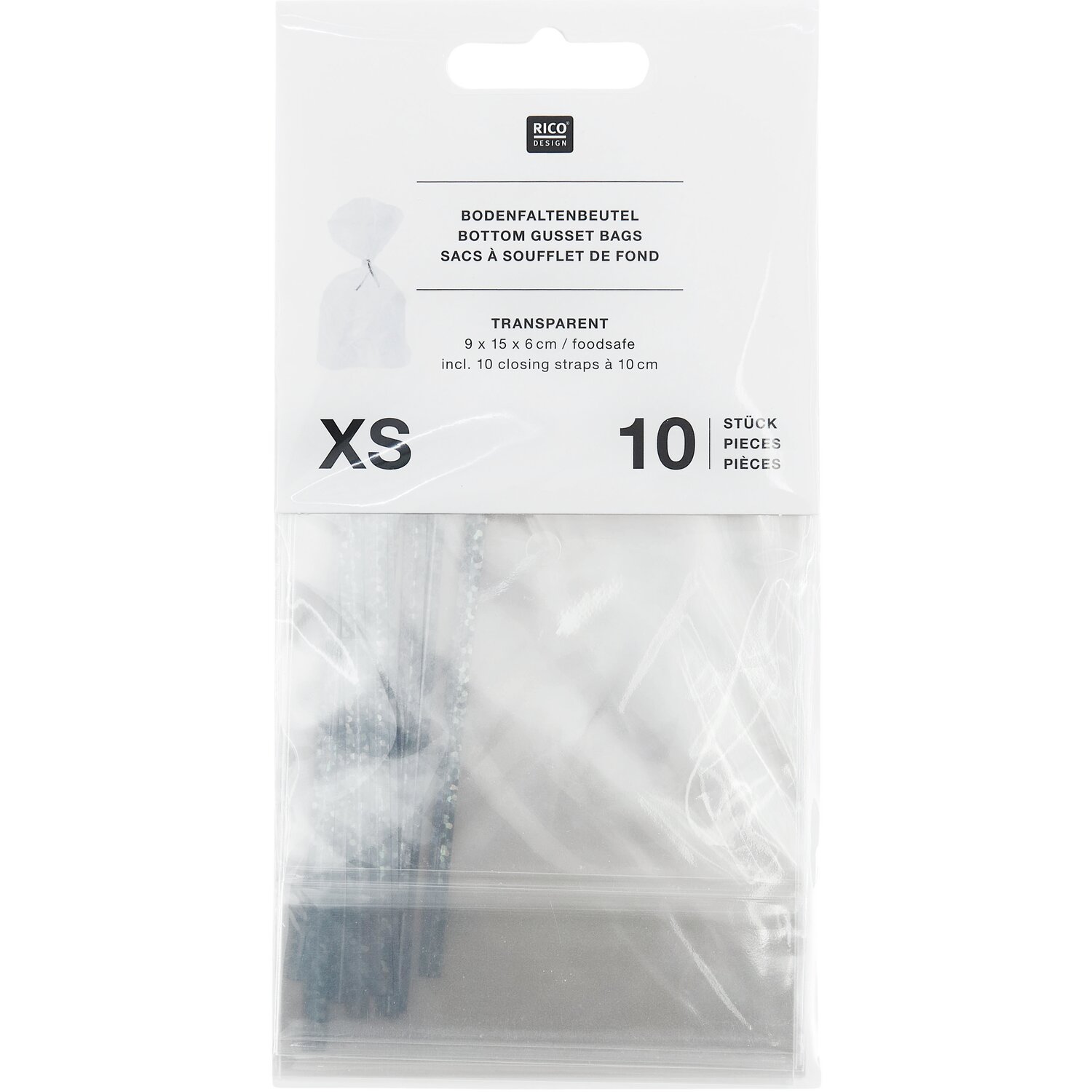 Kekstüten Transparent  10 Stück von Rico Design