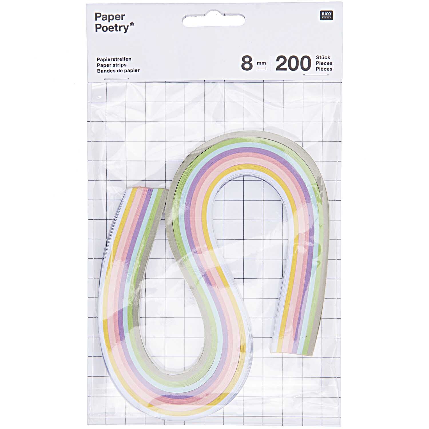 Paper Poetry Quilling Papierstreifen pastell 8mm 200 Stück Paper Poetry Quilling Papierstreifen pastell 8mm 200 Stück