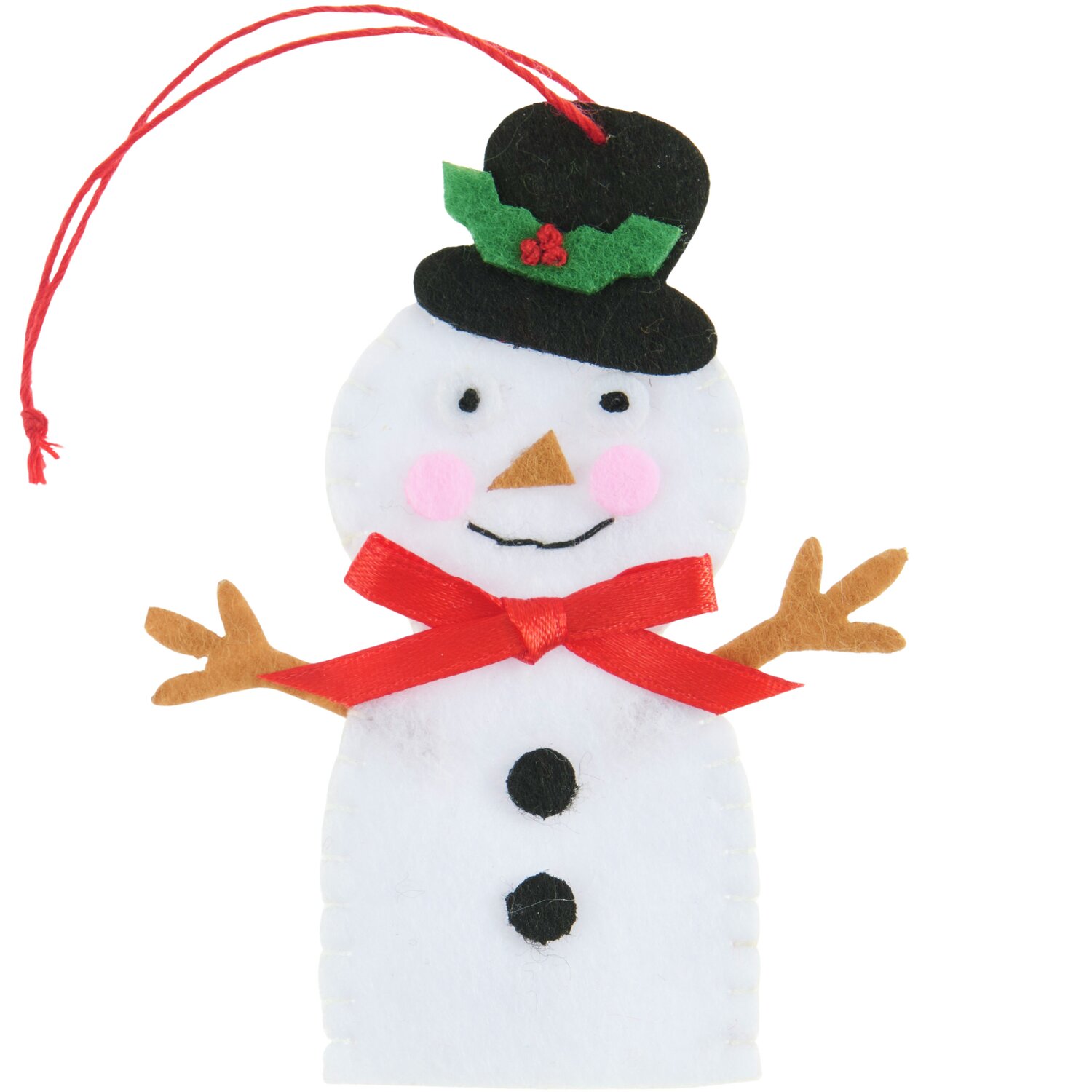 Aufhänger Filz-Schneemann flach Weiß 8,2x6,4x0,4cm von Rico Design