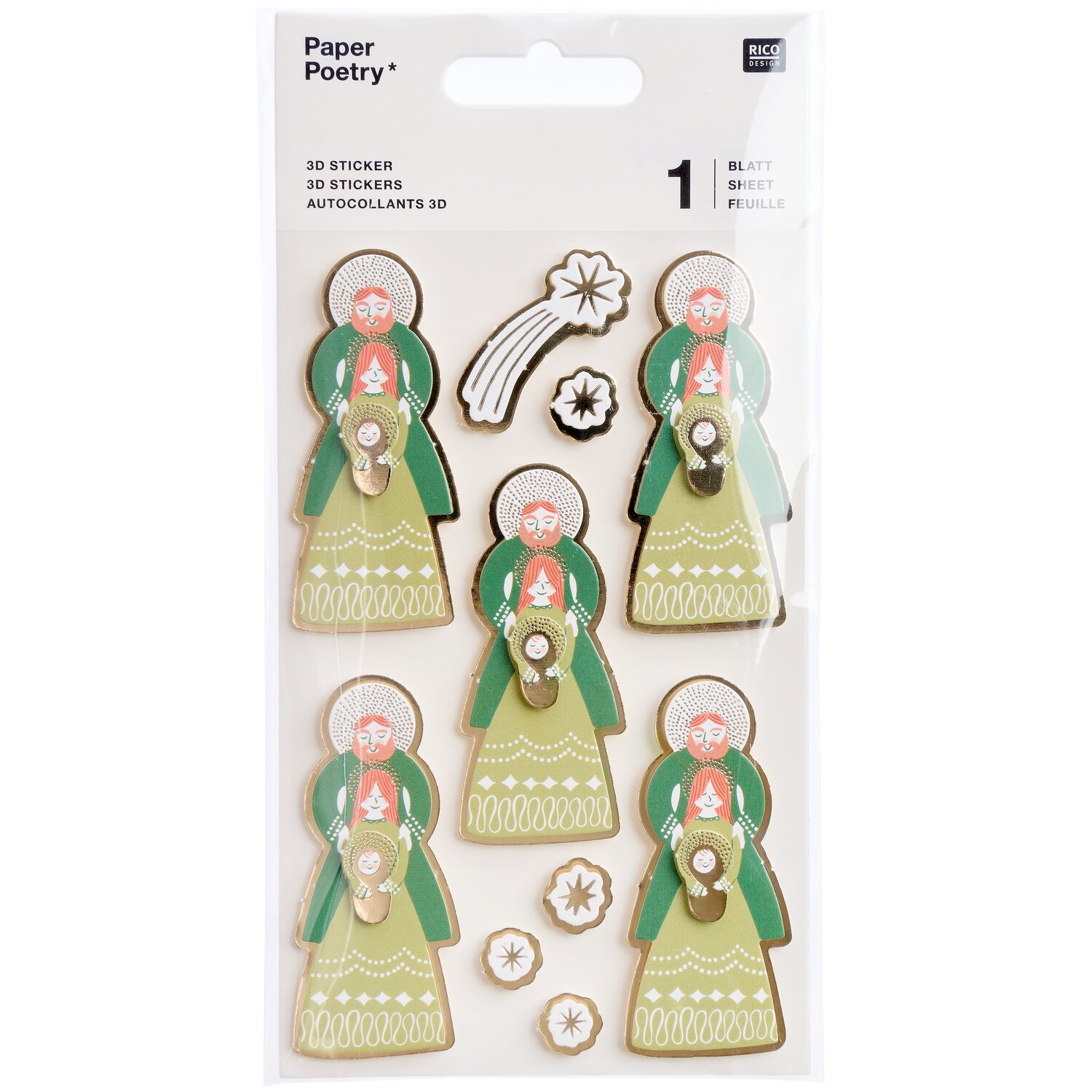 Paper Poetry 3D Sticker Advent Holy Family 1 Bogen von Rico Design
