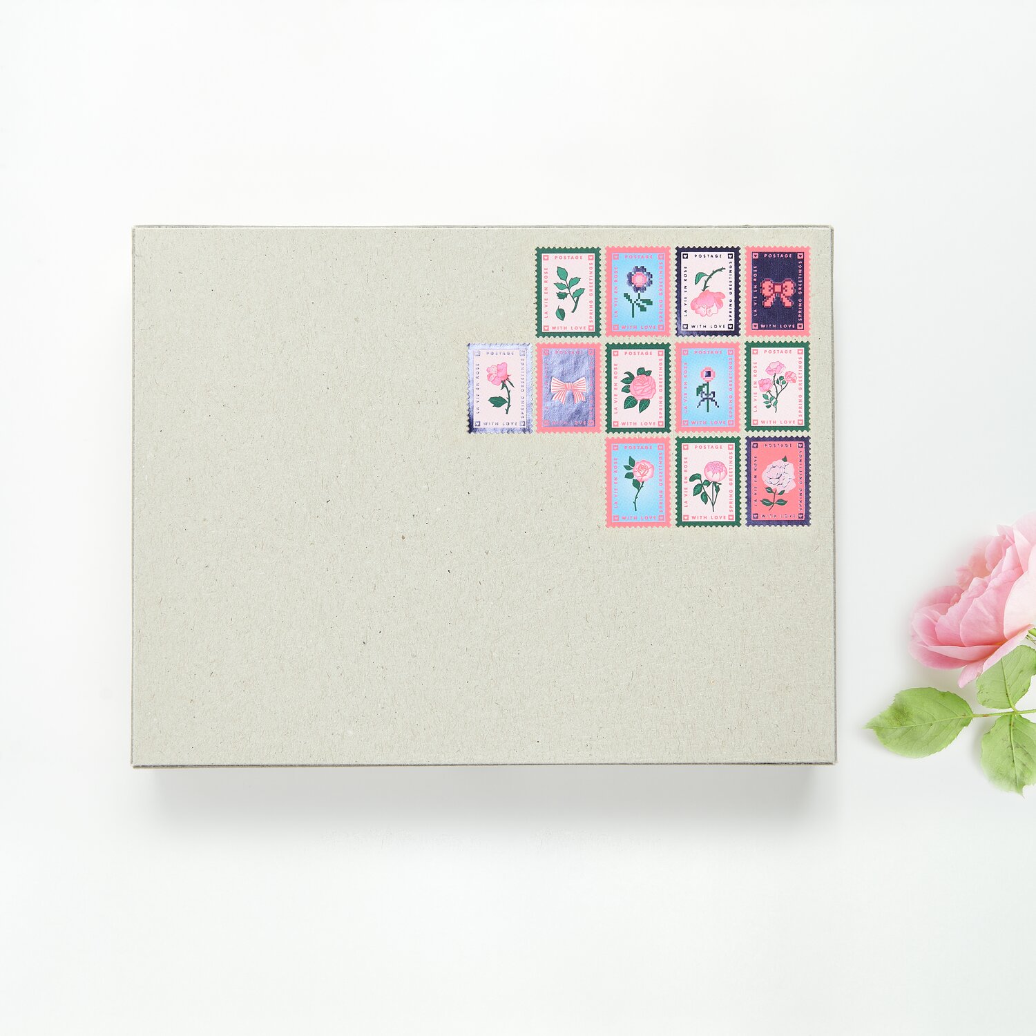Paper Poetry Mini-Sticker La Vie en Rose Briefmarken Paper Poetry Mini-Sticker La Vie en Rose Briefmarken