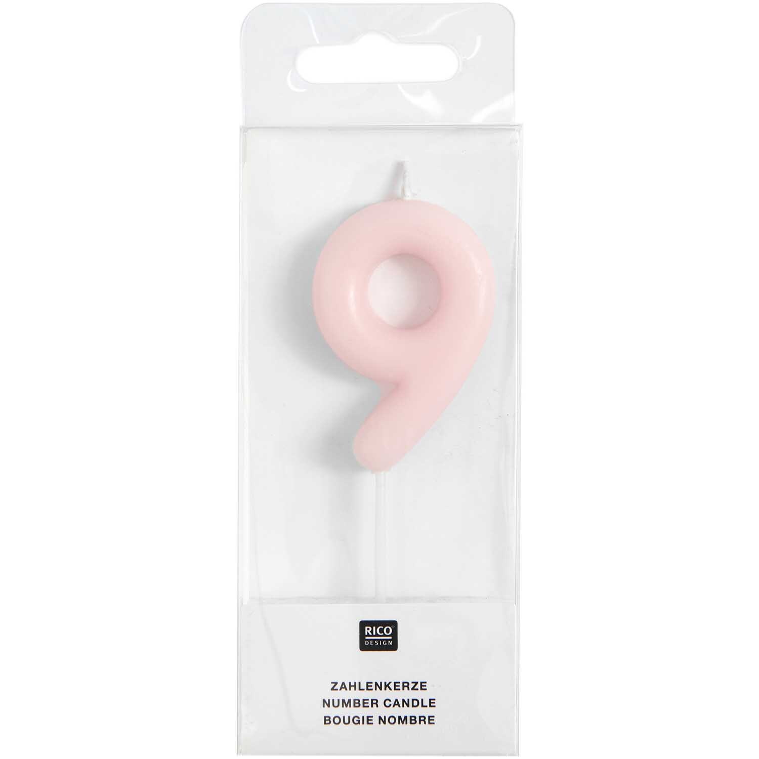 Zahlenkerze Rosa 10,5cm von Rico Design