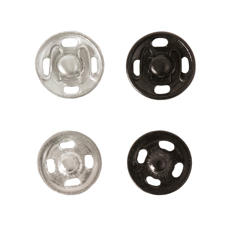 Druckknöpfe Mix Silber-Schwarz 10mm 24 Stück von Rico Design